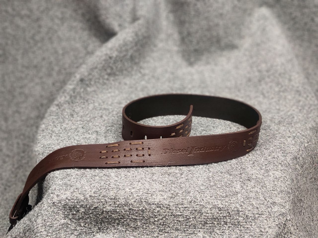 Diesel Diesel Industry Vintage Dark Brown Logo Mens Belt Y2K Style Size ONE SIZE - 6 Thumbnail