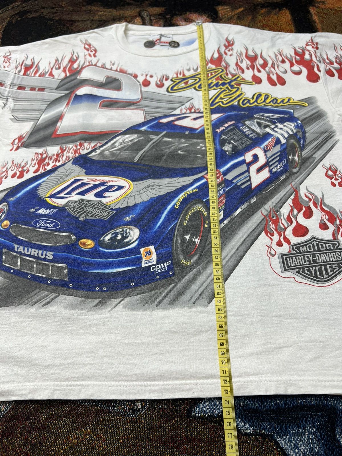 NASCAR Rare Misprint Vintage NASCAR Rusty Wallace Harley AOP Tee Size US L / EU 52-54 / 3 - 10 Thumbnail