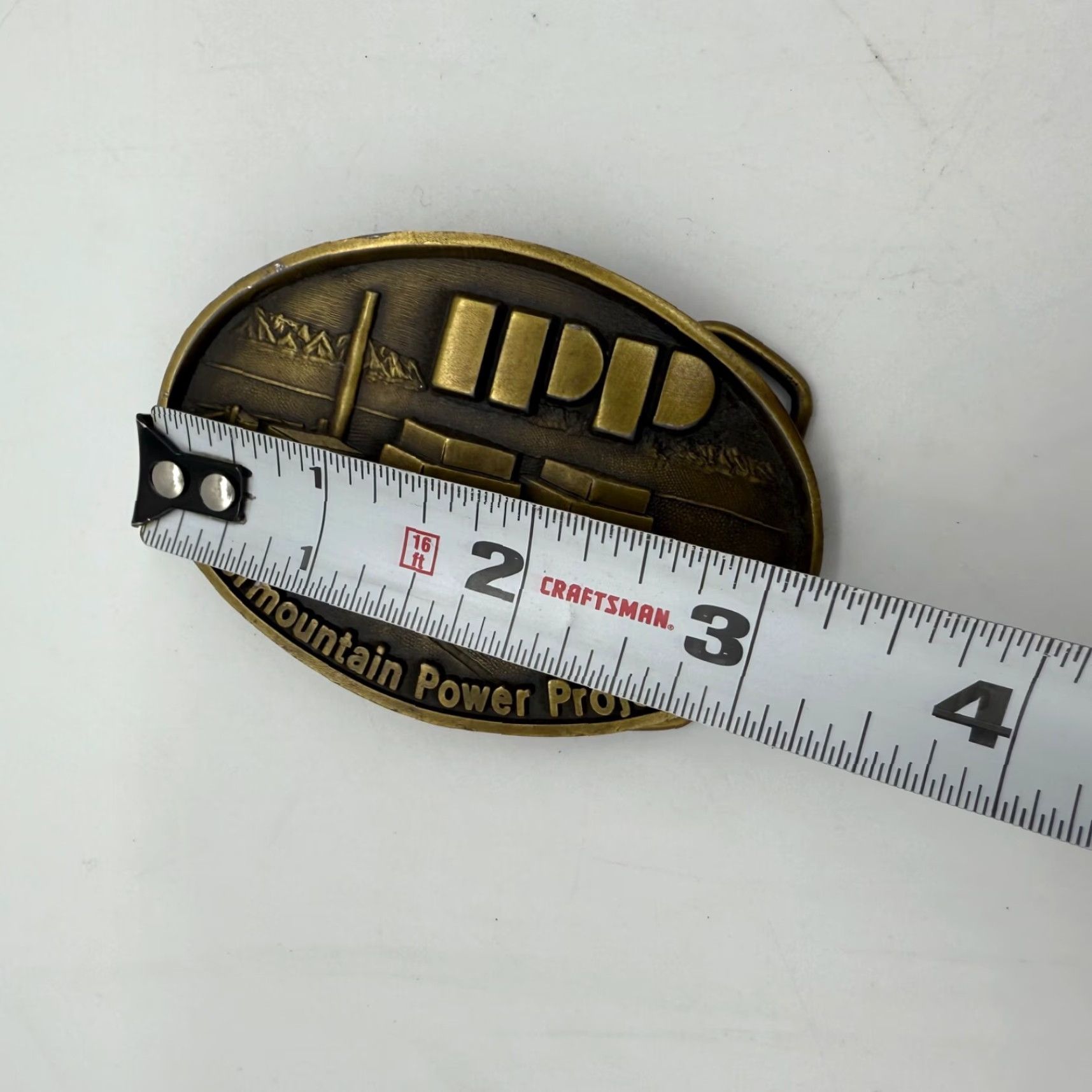 Vintage IPP Intermountain Power Project Brass Tone Oval Belt Buckle Mens Size ONE SIZE - 3 Thumbnail