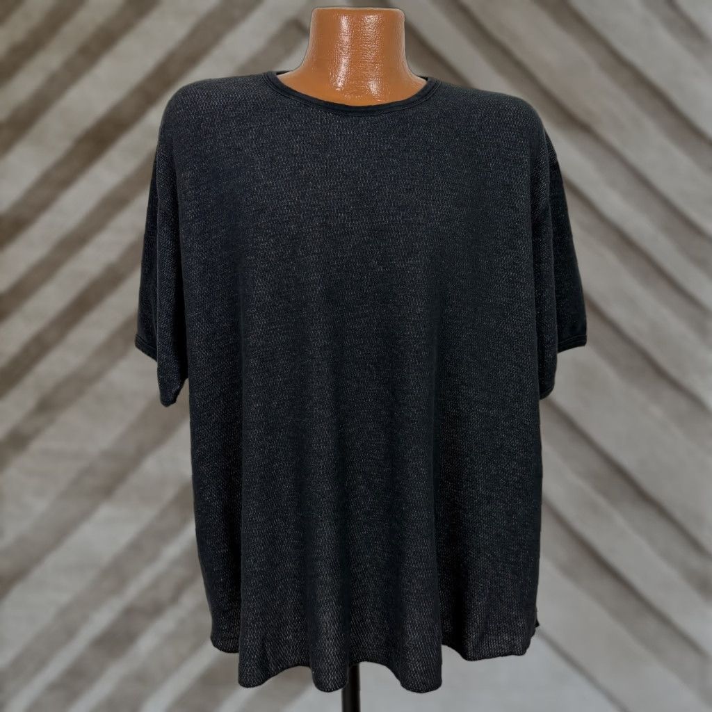 Vintage VINTAGE Prospirit 4XL Waffle-Knit Shirt Men Black Short Sleeve Thermal 90s Boxy Stretchy T-Shirt Size US XXL / EU 58 / 5 - 1 Thumbnail