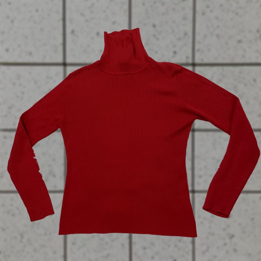 Vintage VINTAGE Casual Corner Turtleneck Sweater Women L Red Ribbed 90s Minimalism Retro 90s Chin Size L / US 10 / IT 46 - 1 Thumbnail