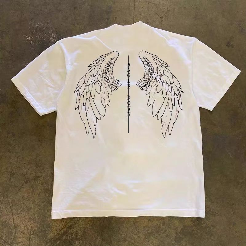 Vintage White casual retro wing print cotton t-shirt Size US M / EU 48-50 / 2 - 1 Thumbnail