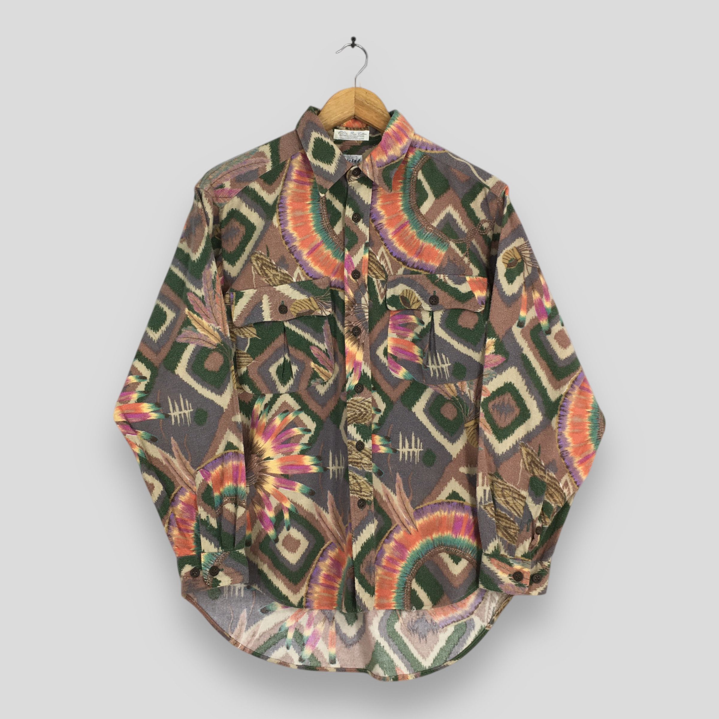 Vintage Vintage Psychedelic Men Casual Oxford Shirt Medium Size US M / EU 48-50 / 2 - 1 Thumbnail