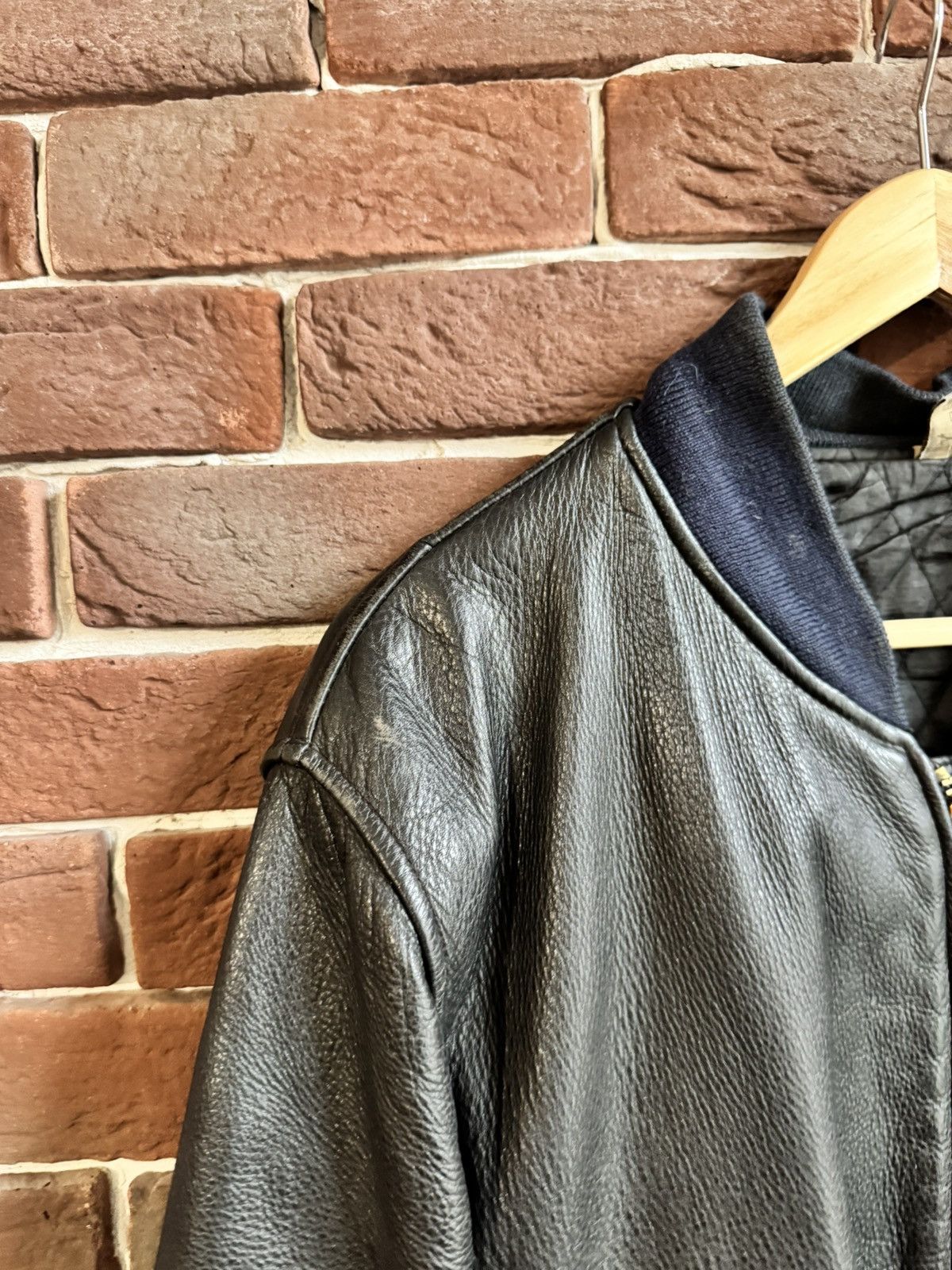 Thunderdome Rare 90s Thunderdome Leather Bomber Jacket Gabber Hardcore Size US XL / EU 56 / 4 - 13 Thumbnail