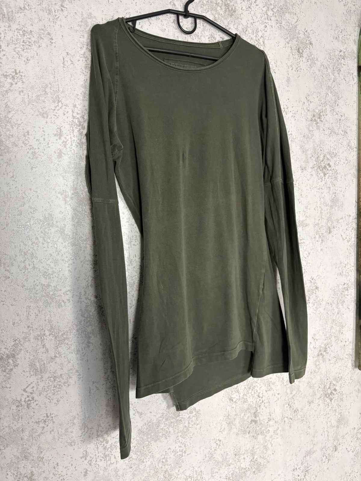 Preach Preach Asymmetrical Long Sleeve Olive Green Top Avant Garde Size M / US 6-8 / IT 42-44 - 1 Thumbnail
