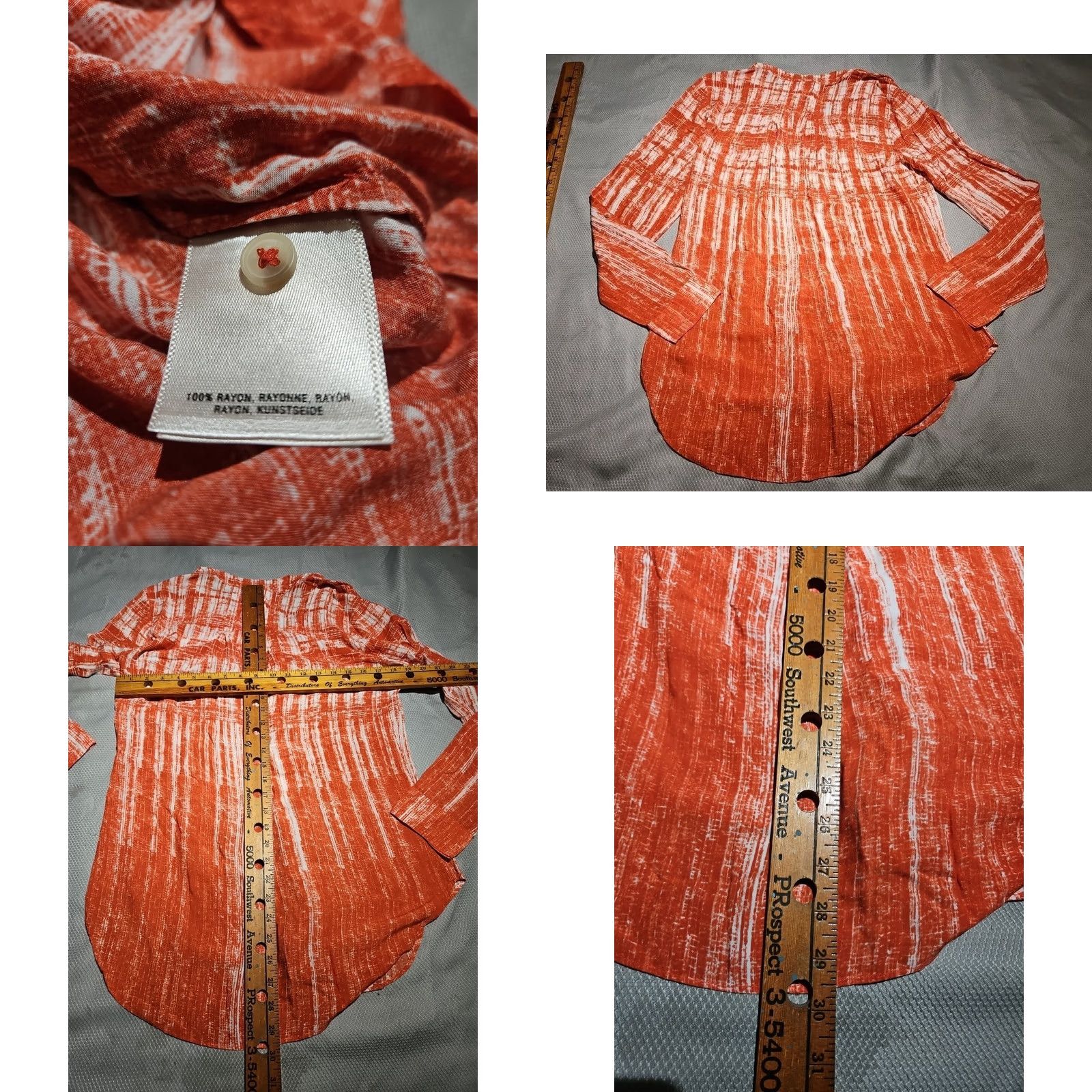 Anthropologie MAEVE ANTHROPOLOGIE Shirt Womens Size 12 Orange Calia Button Tunic Roll Tab Top Vintage No Size XL / US 12-14 / IT 48-50 - 8 Thumbnail