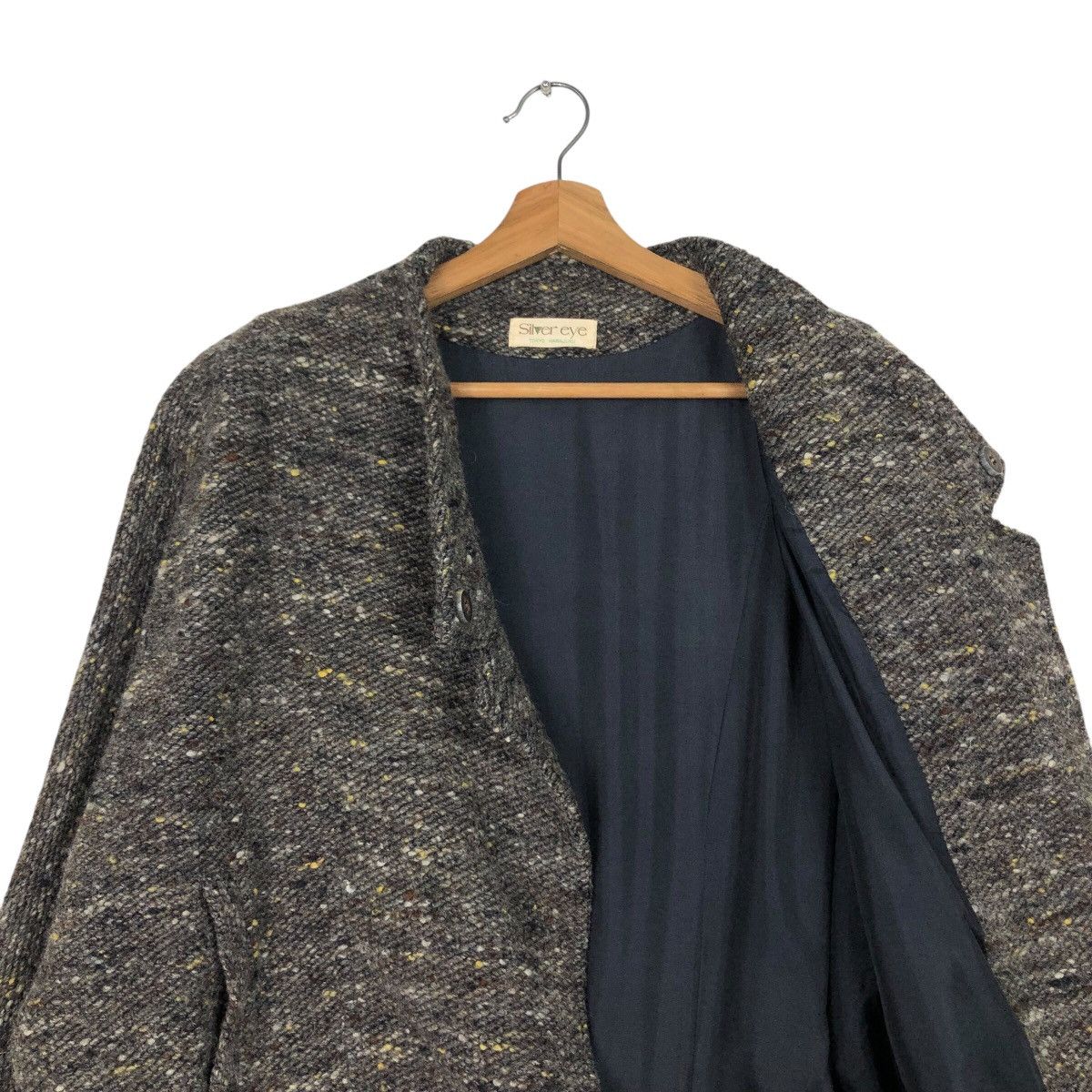Japanese Brand × Vintage 📌Silver Eye Herringbone Wool Double Collar Issey Miyake Size US M / EU 48-50 / 2 - 13 Thumbnail