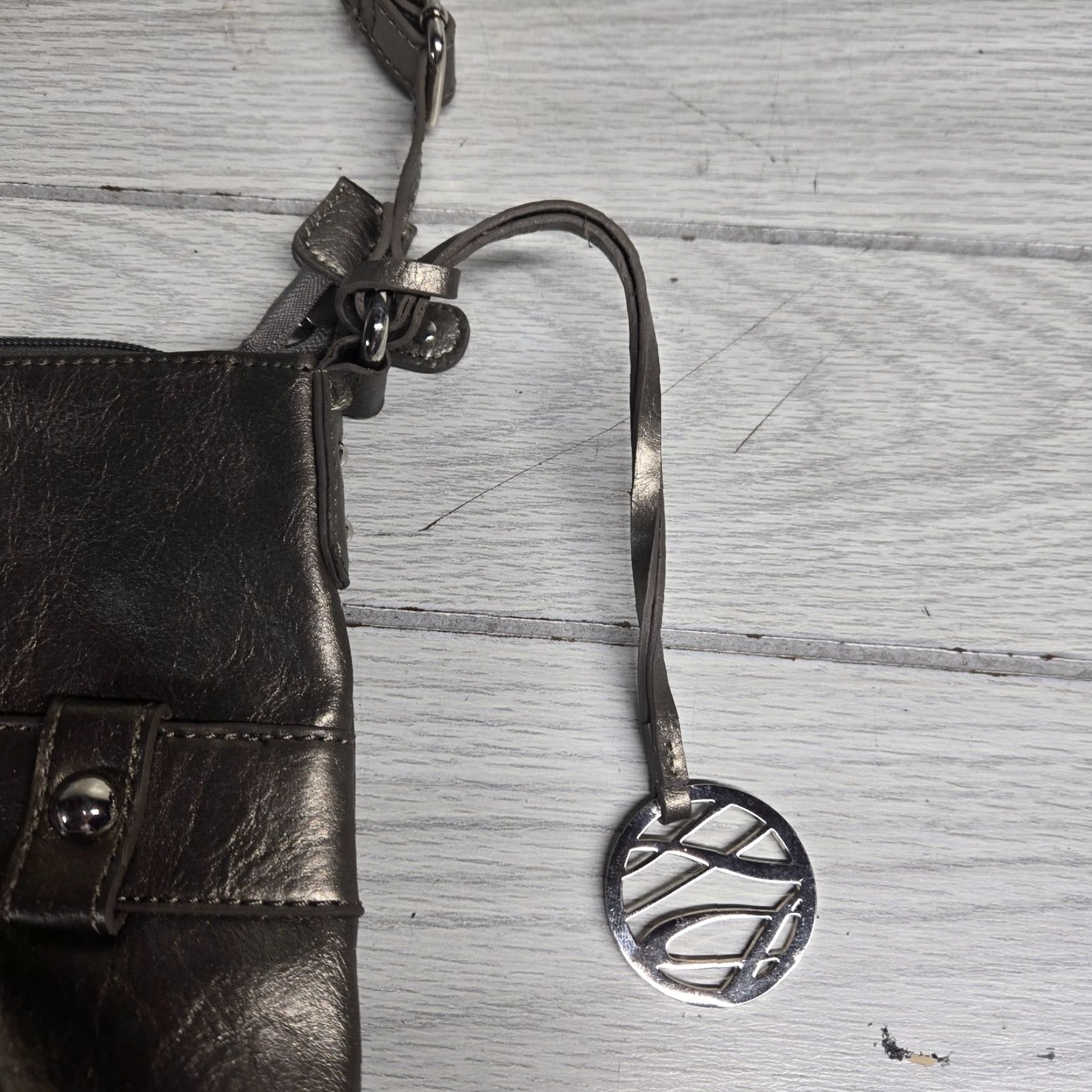 Vintage VINTAGE Style&co. Gray Silver Crossbody Purse Women Medium Faux Leather Women's Accessories 2000s Size ONE SIZE - 2 Thumbnail