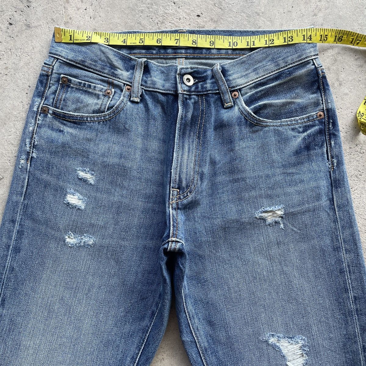Japanese Brand Vintage Japanese Faded Jeans Pants Distressed Denim W29 Size US 29 - 5 Thumbnail