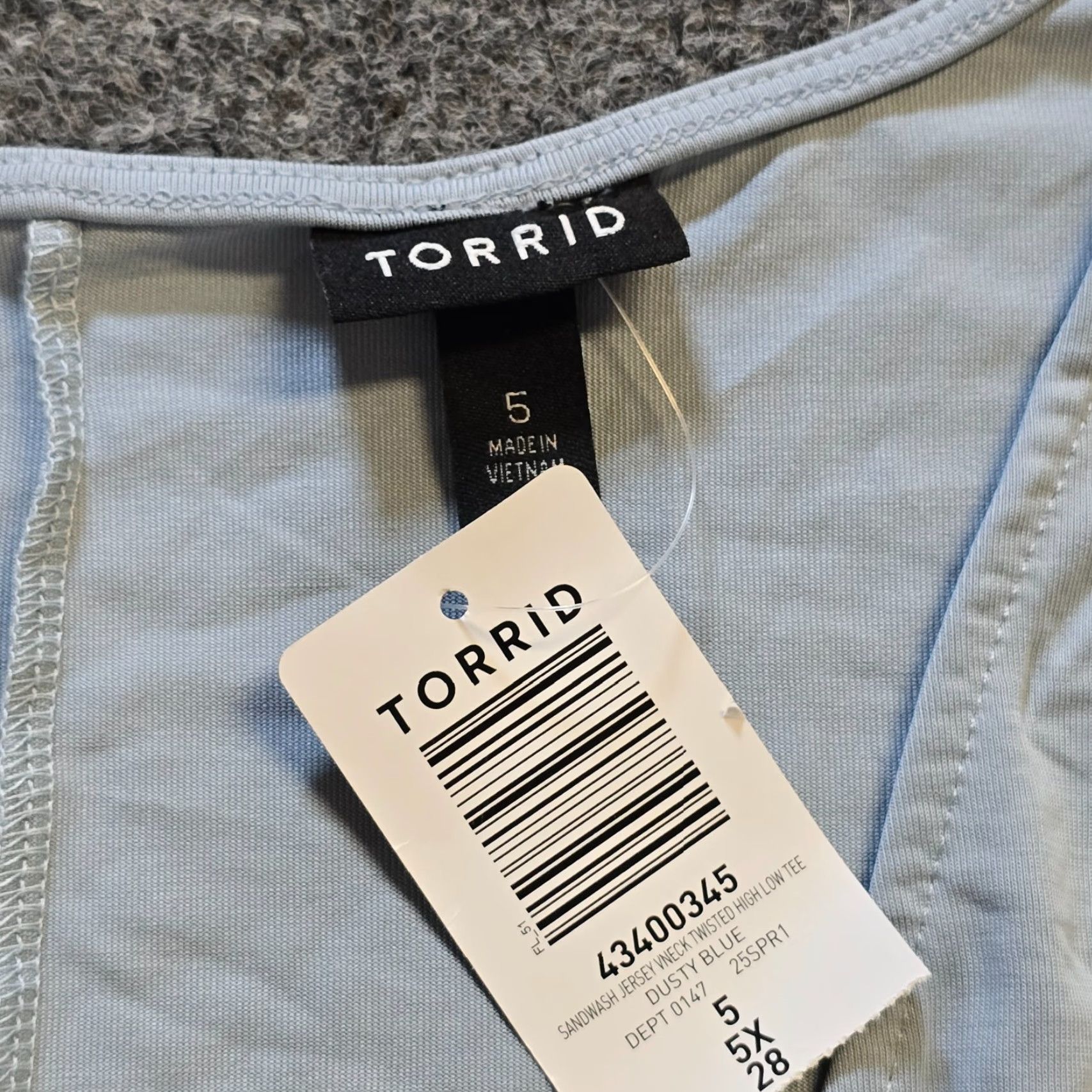 Torrid Torrid Shirt Women 5X Blue Crossover Deep V Stretch Soft Casual Capsule Basic Shirts** Size XXL / US 16-18 / IT 52-54 - 3 Thumbnail