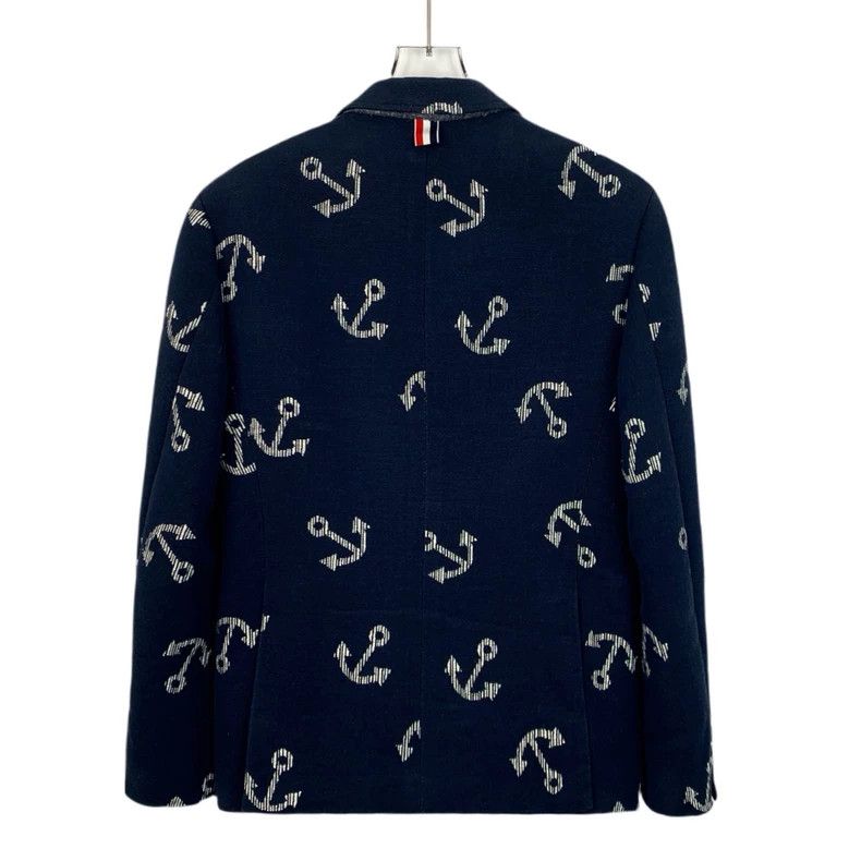 Thom Browne Thom Browne size1 Dark blue anchor printed lapel single row Size 34R - 2 Thumbnail