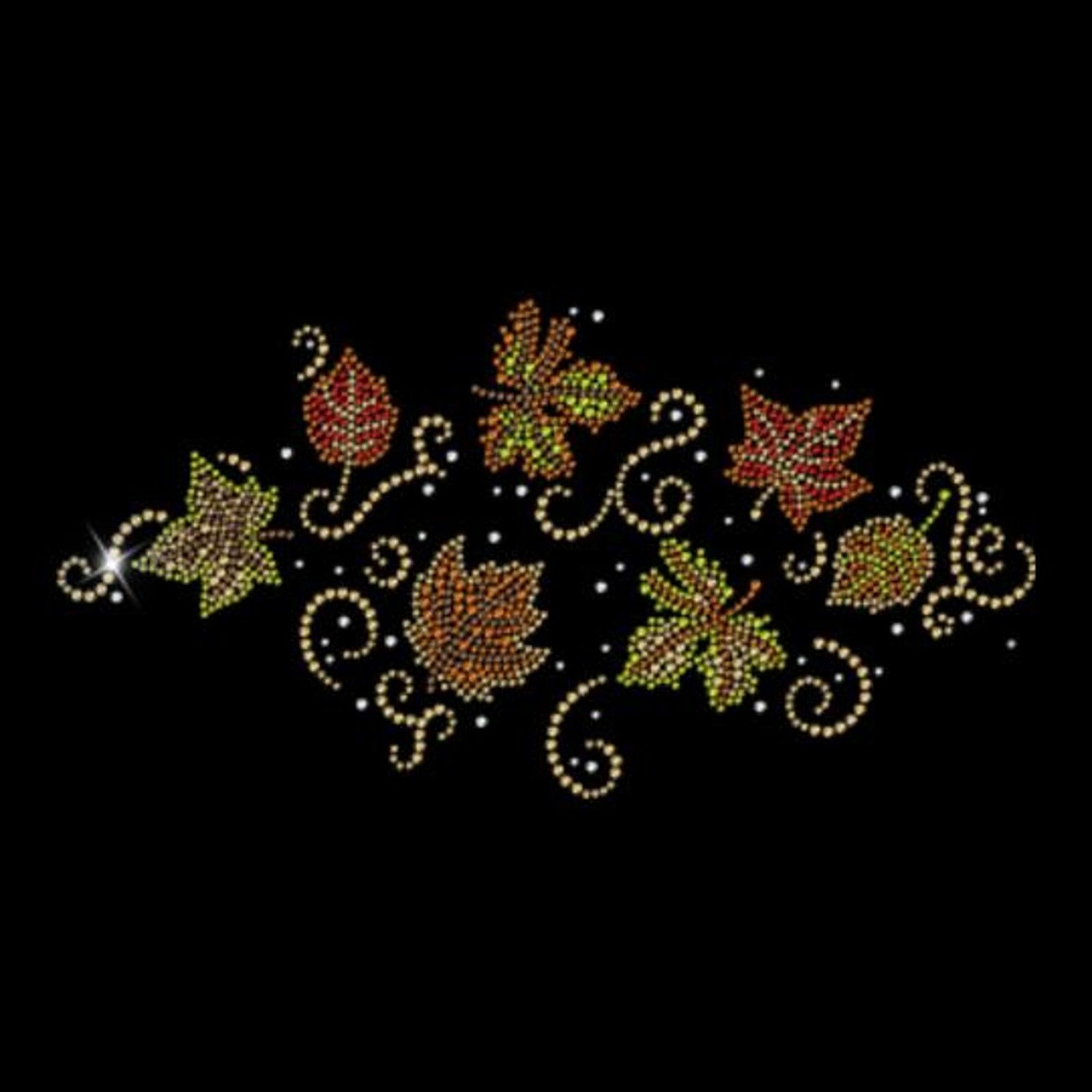 Handmade New 2X Rhinestone Autumn Leaves Batwing Dolman Blouse Top Size XXL / US 16-18 / IT 52-54 - 2 Thumbnail