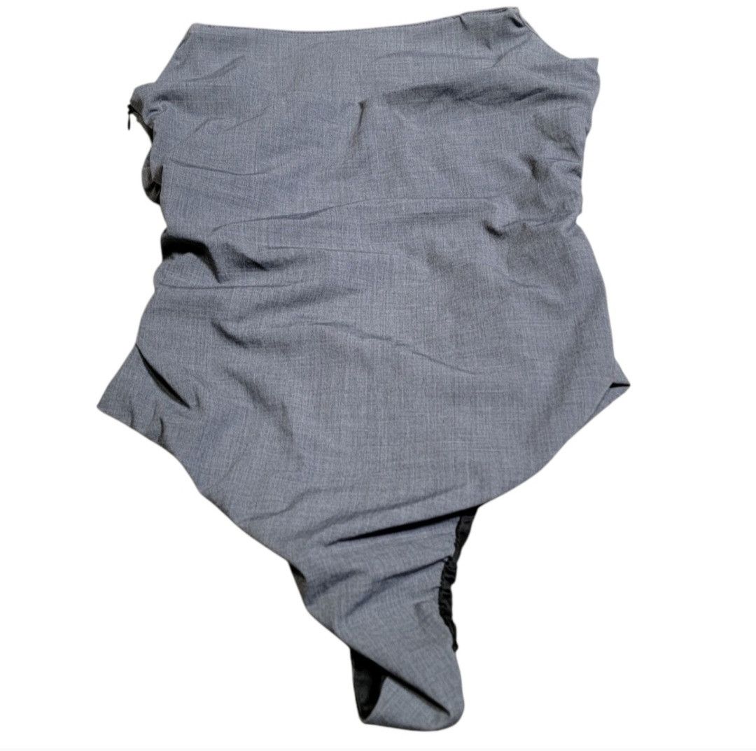 Zara ZARA Women's Grey Draped Side Strapless Bodysuit Size M / US 6-8 / IT 42-44 - 8 Thumbnail