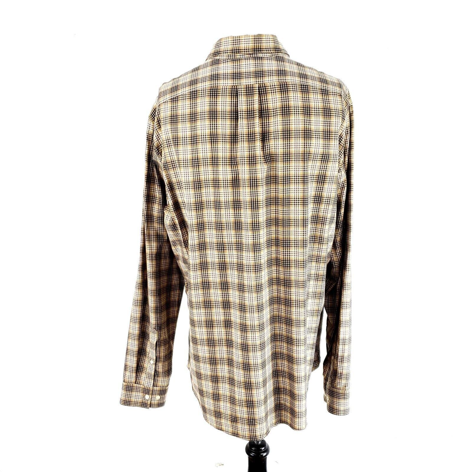 Michael Kors Michael Kors Slim Fit Button Down Brown Plaid Collared XL Co Size US XL / EU 56 / 4 - 4 Thumbnail