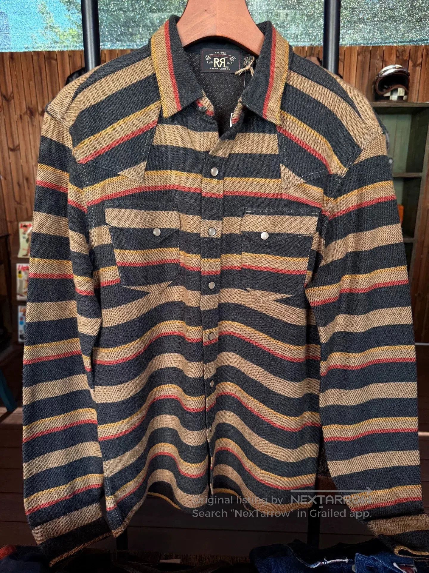 RRL Ralph Lauren RRL Striped Western Shirt. Size US M / EU 48-50 / 2 - 1 Thumbnail