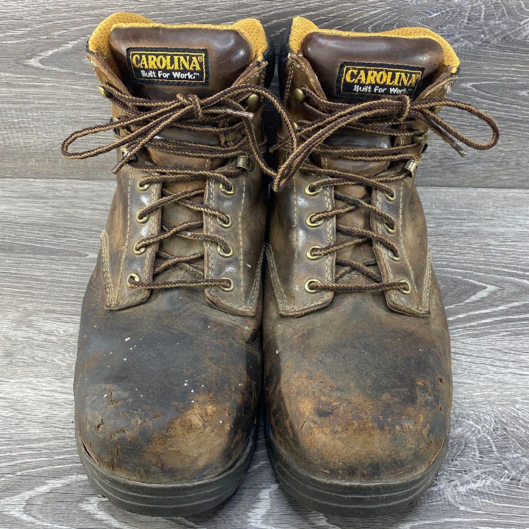 Vintage Carolina Work Boots Mens 12 4E Waterproof Comp Toe Bruno Brown Leather Lace Up Size US 12 / EU 45 - 3 Thumbnail