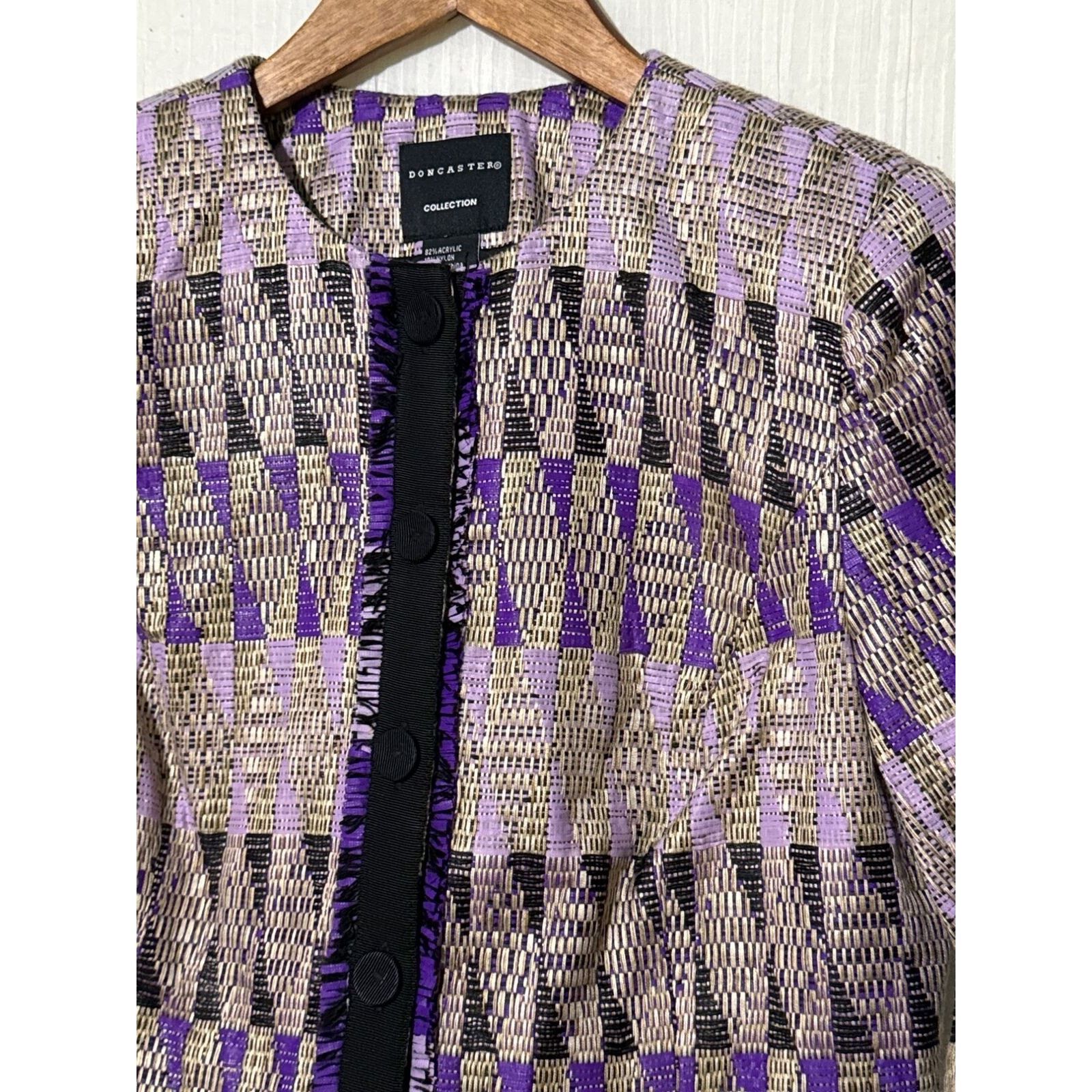 Other Doncaster Womens Cropped Blazer Size 4 Purple Black Size S / US 4 / IT 40 - 3 Thumbnail