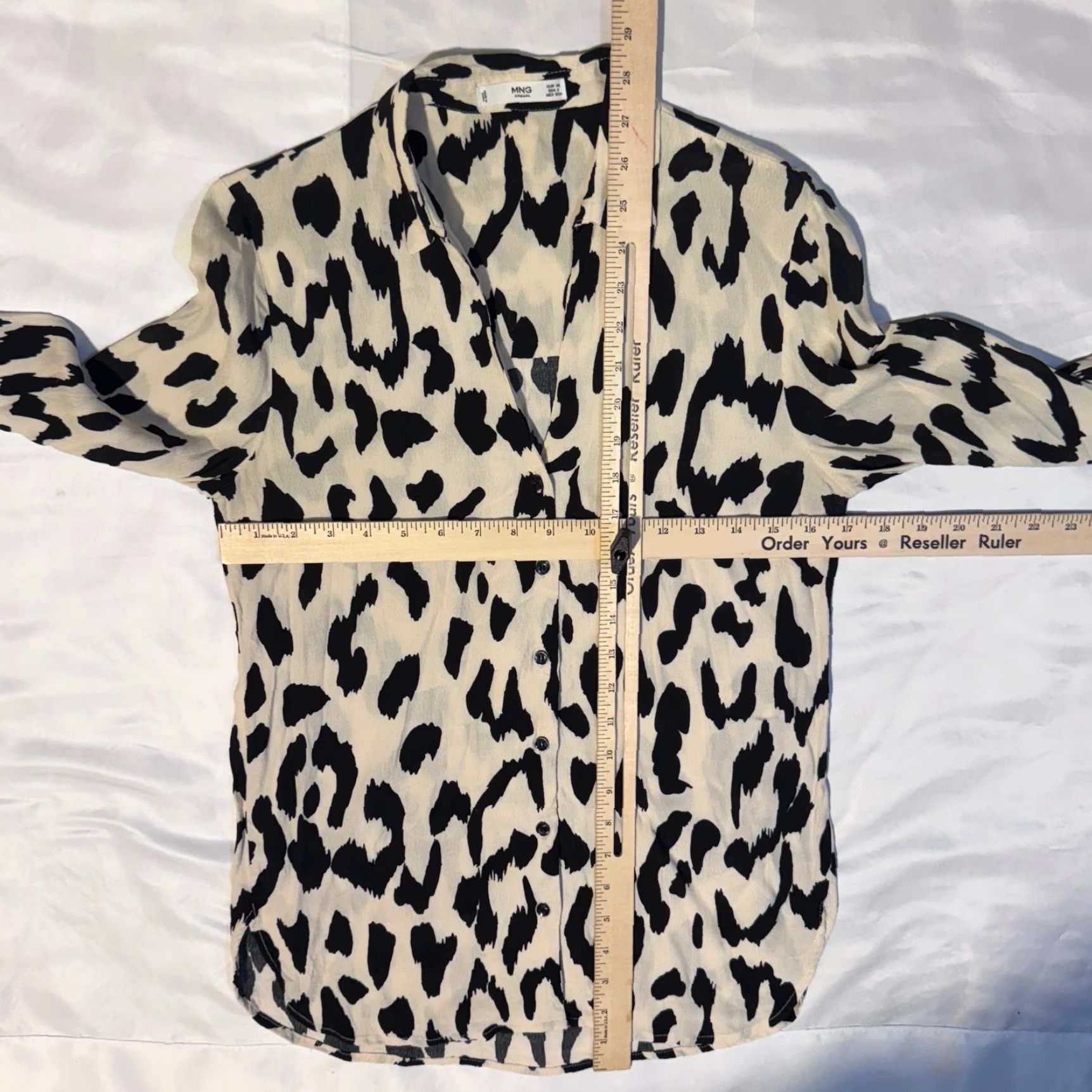 Polo Ralph Lauren Polo Ralph Lauren Blouse Shirt Women's Leopard Print Button Up Top Cream Ivory Knit Polyester Regular Long Sleeve Collared Size XS / US 0-2 / IT 36-38 - 5 Thumbnail