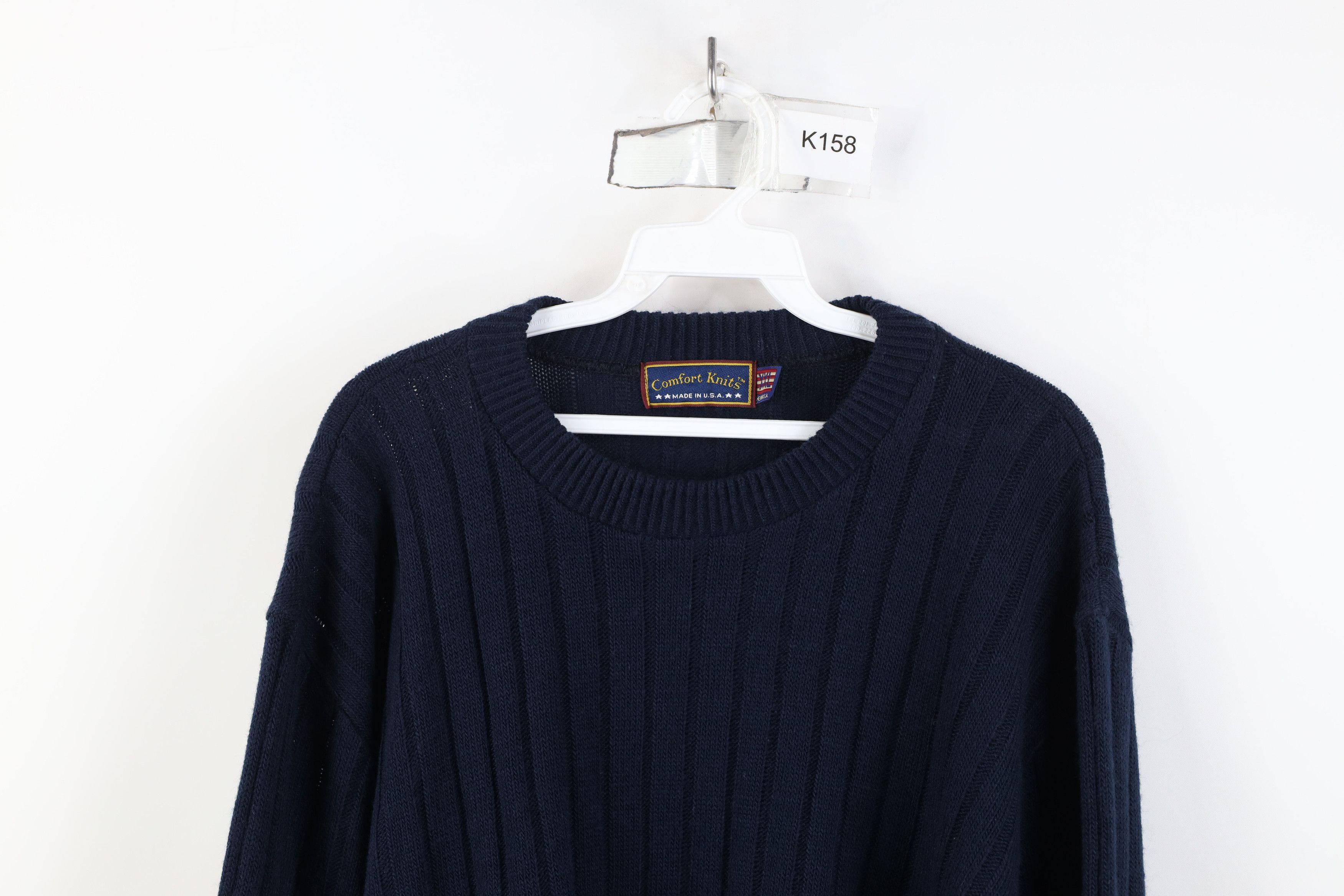 Vintage Vintage 90s Streetwear Boxy Fit Ribbed Knit Sweater Blue USA Size US XXL / EU 58 / 5 - 2 Thumbnail