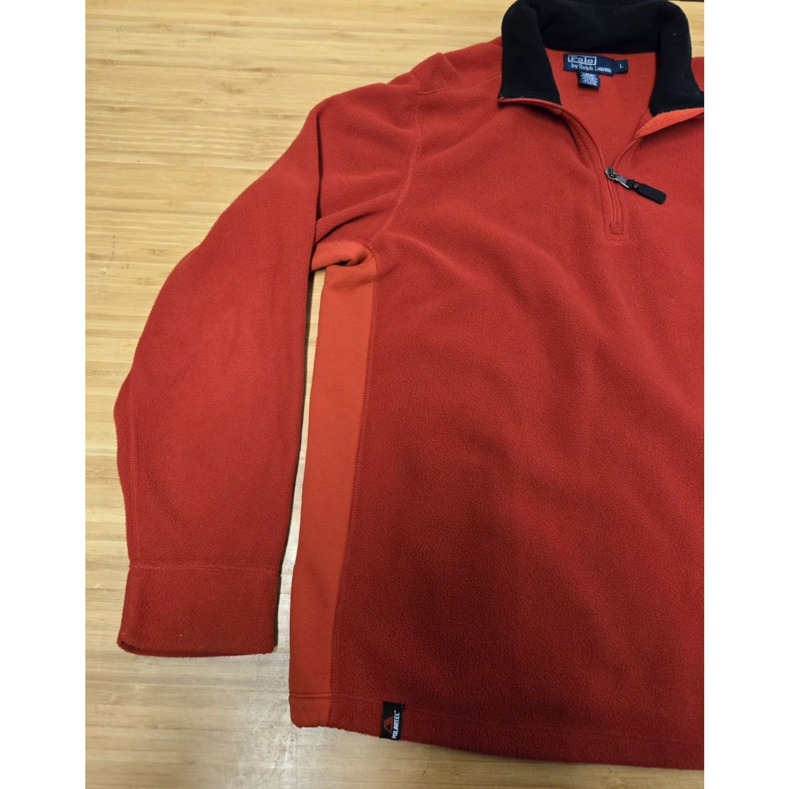 Ralph Lauren Ralph Lauren Fleece Pullover Mens Large Red Polartec Quarter Zip Hiking Outdoor Sweater Mock Neck Pockets 1/4 Zip Elastic Hem Classic Polo Size US L / EU 52-54 / 3 - 3 Thumbnail
