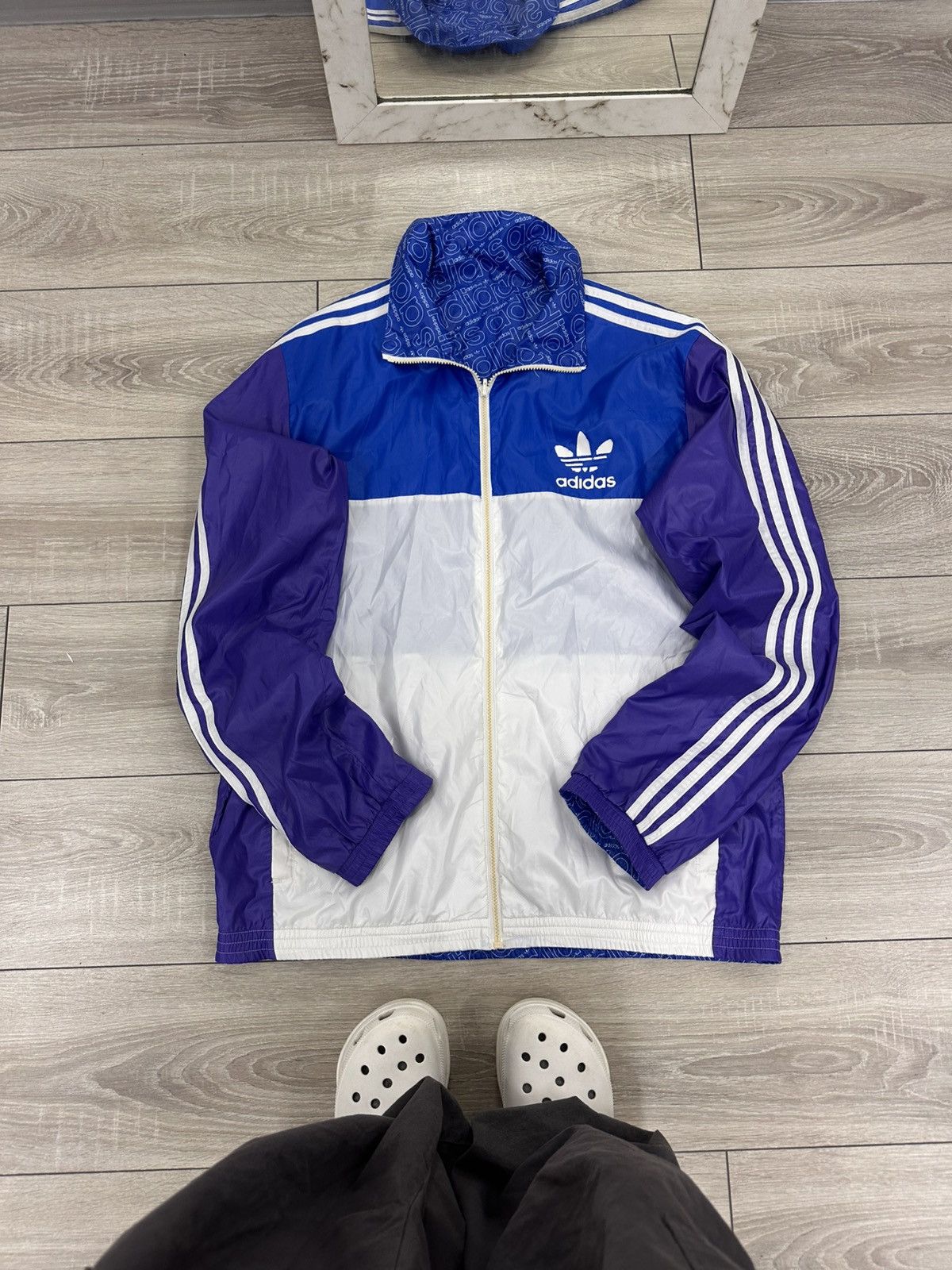 Adidas Adidas Nylon Stripped Track Jacket Windbreaker 2 in 1 Size US L / EU 52-54 / 3 - 5 Thumbnail