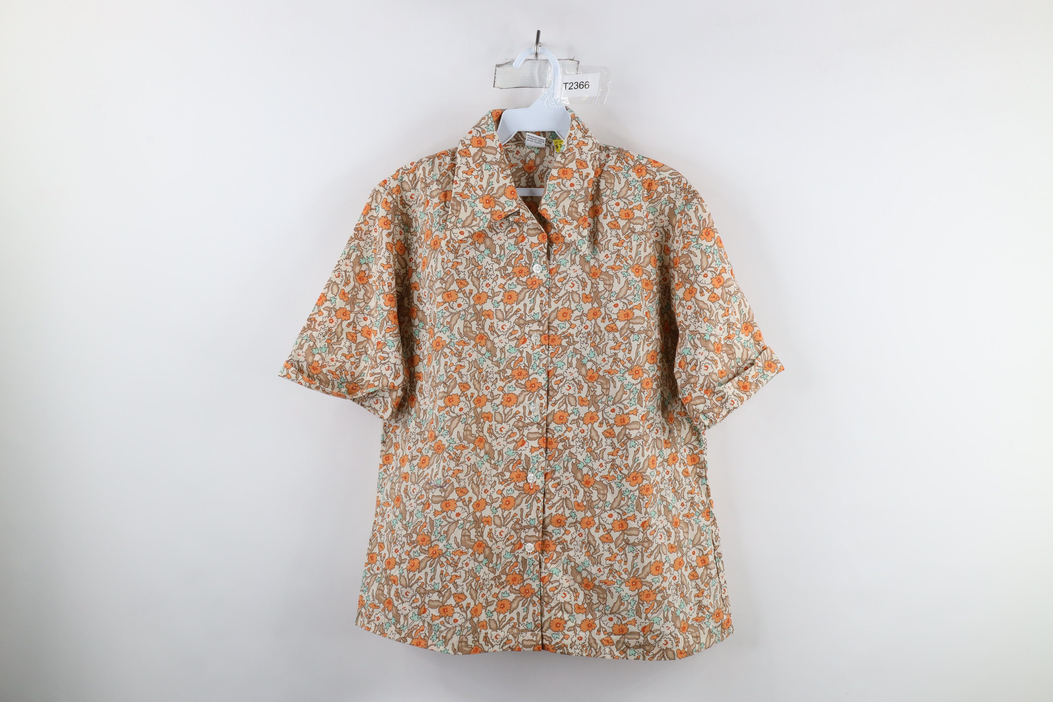Vintage Deadstock Vintage 60s 70s Streetwear Flower Button Shirt Size XS / US 0-2 / IT 36-38 - 1 Thumbnail
