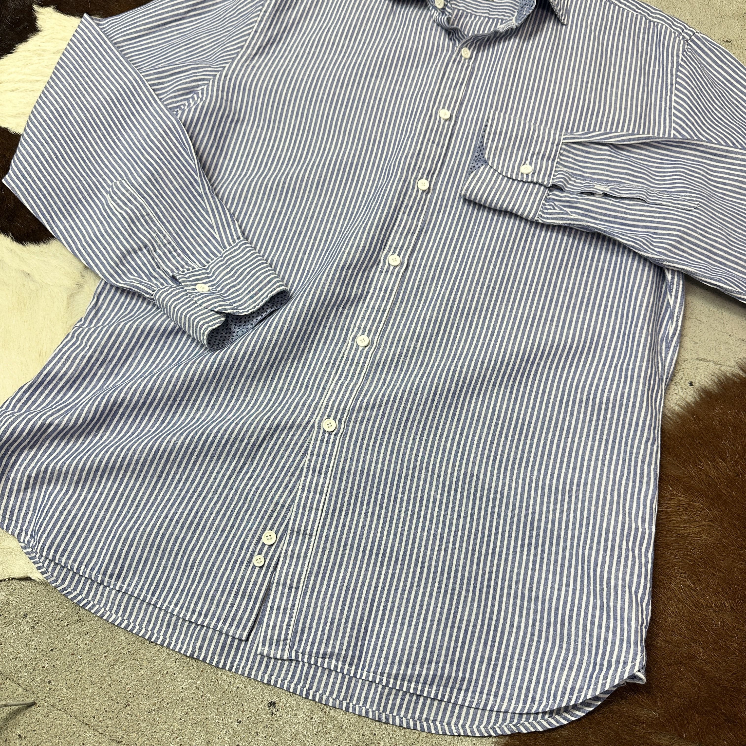 Boggi Vintage Linen Striped Classy Boggi Milano Shirt Y2K Size US XL / EU 56 / 4 - 5 Thumbnail