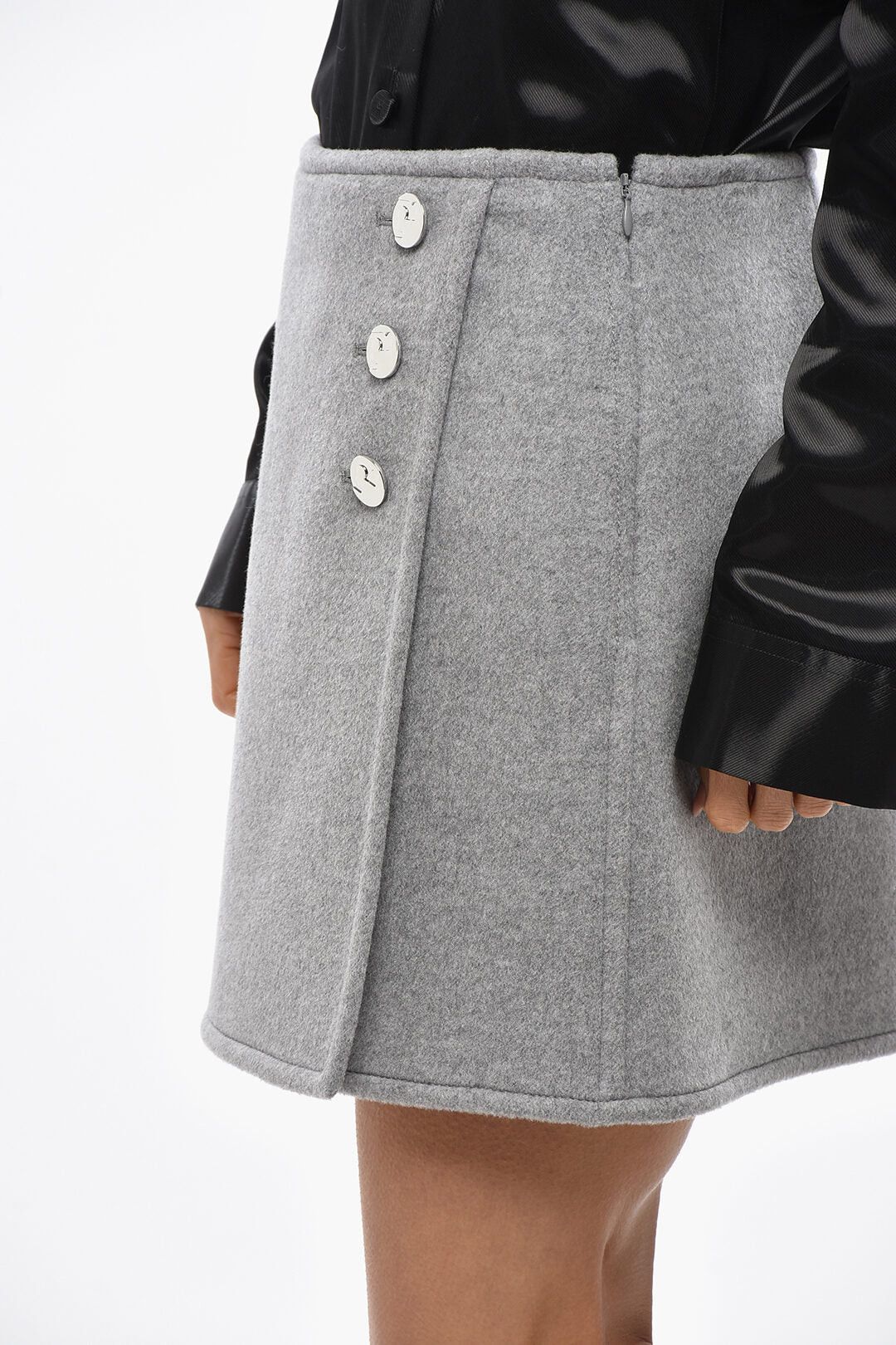 Tory Burch og1mm0426 Wool Wrap Miniskirt in Grey Size 28" / US 6 / IT 42 - 2 Thumbnail