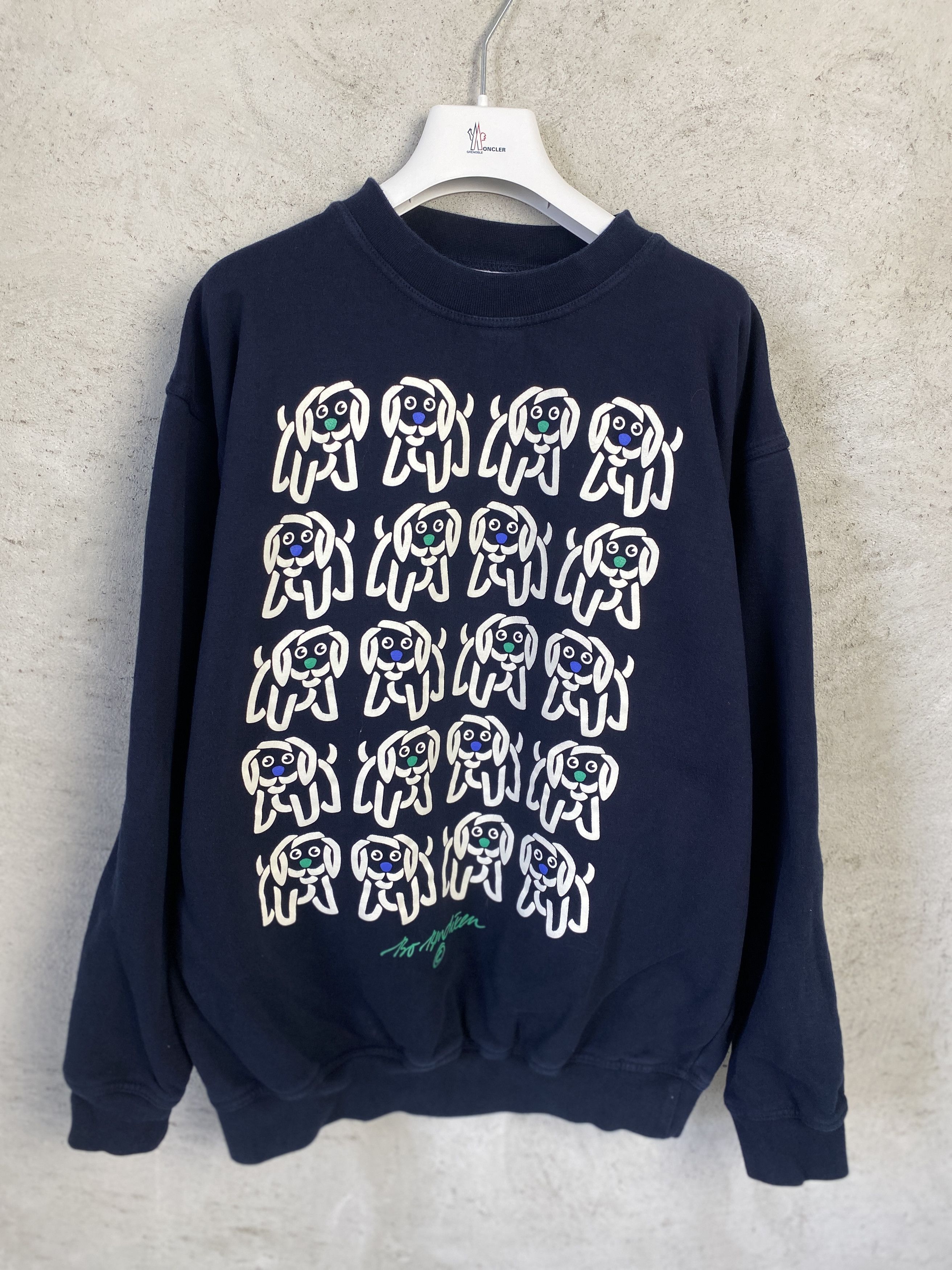 Designer Bo Bendixen dog print sweatshirt crewneck scandi pop art Size US L / EU 52-54 / 3 - 1 Thumbnail