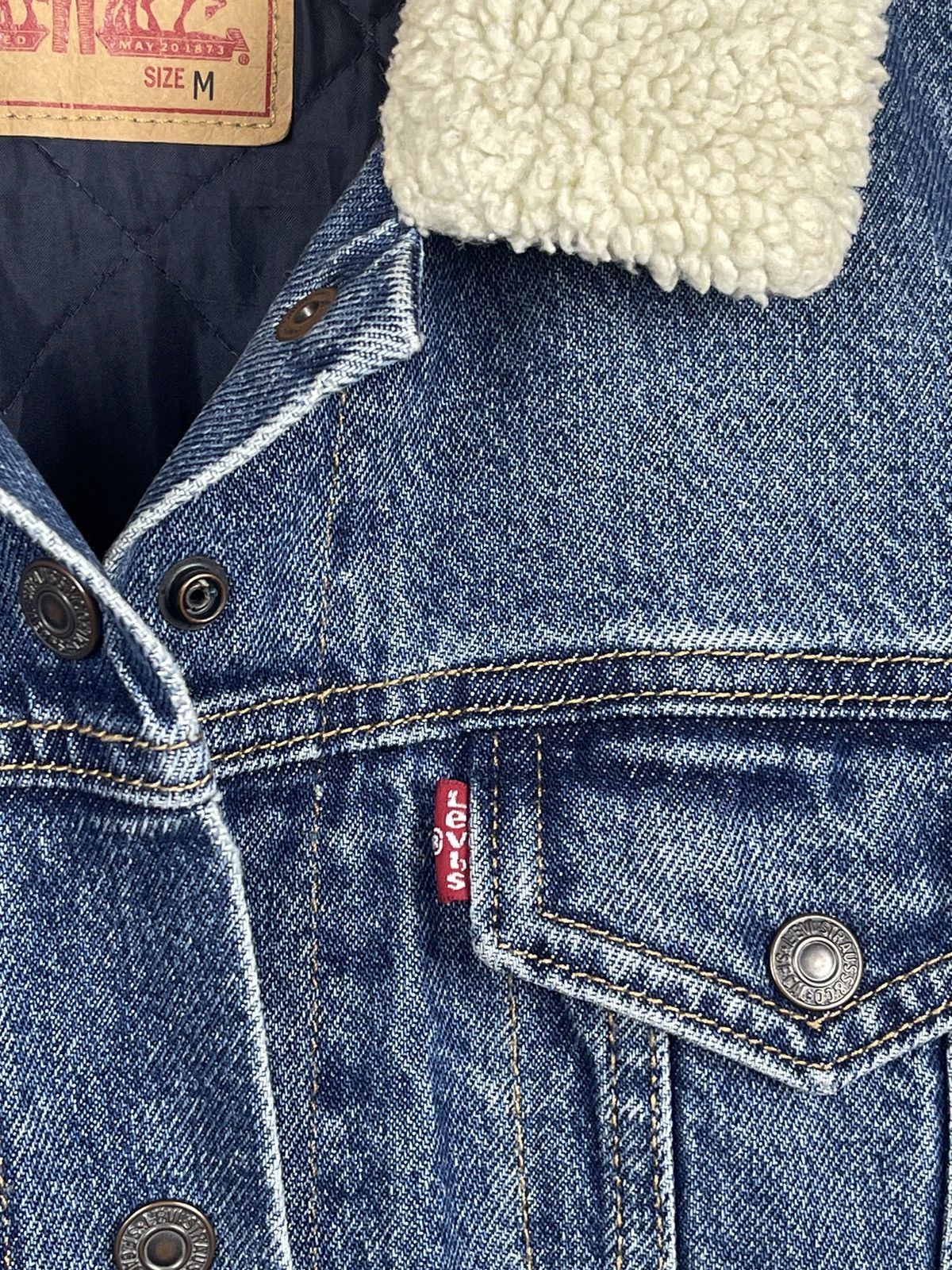 Levi's Levi’s Blue Denim Jeans Sherpa Jacket Women’s Size Medium Size M / US 6-8 / IT 42-44 - 6 Thumbnail