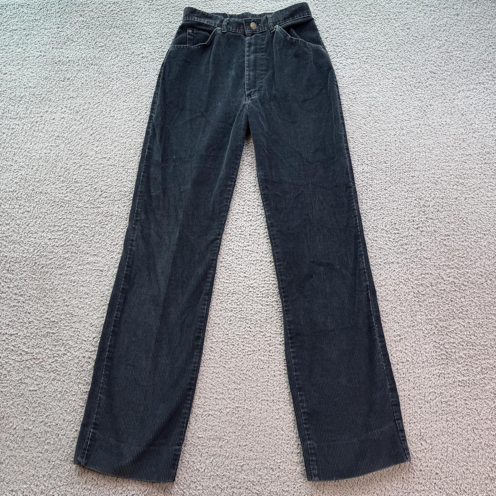 Lee Vintage 80s Lee Womens Black Corduroy Pants 26 Union Tag Size 26" / US 2 / IT 38 - 1 Thumbnail