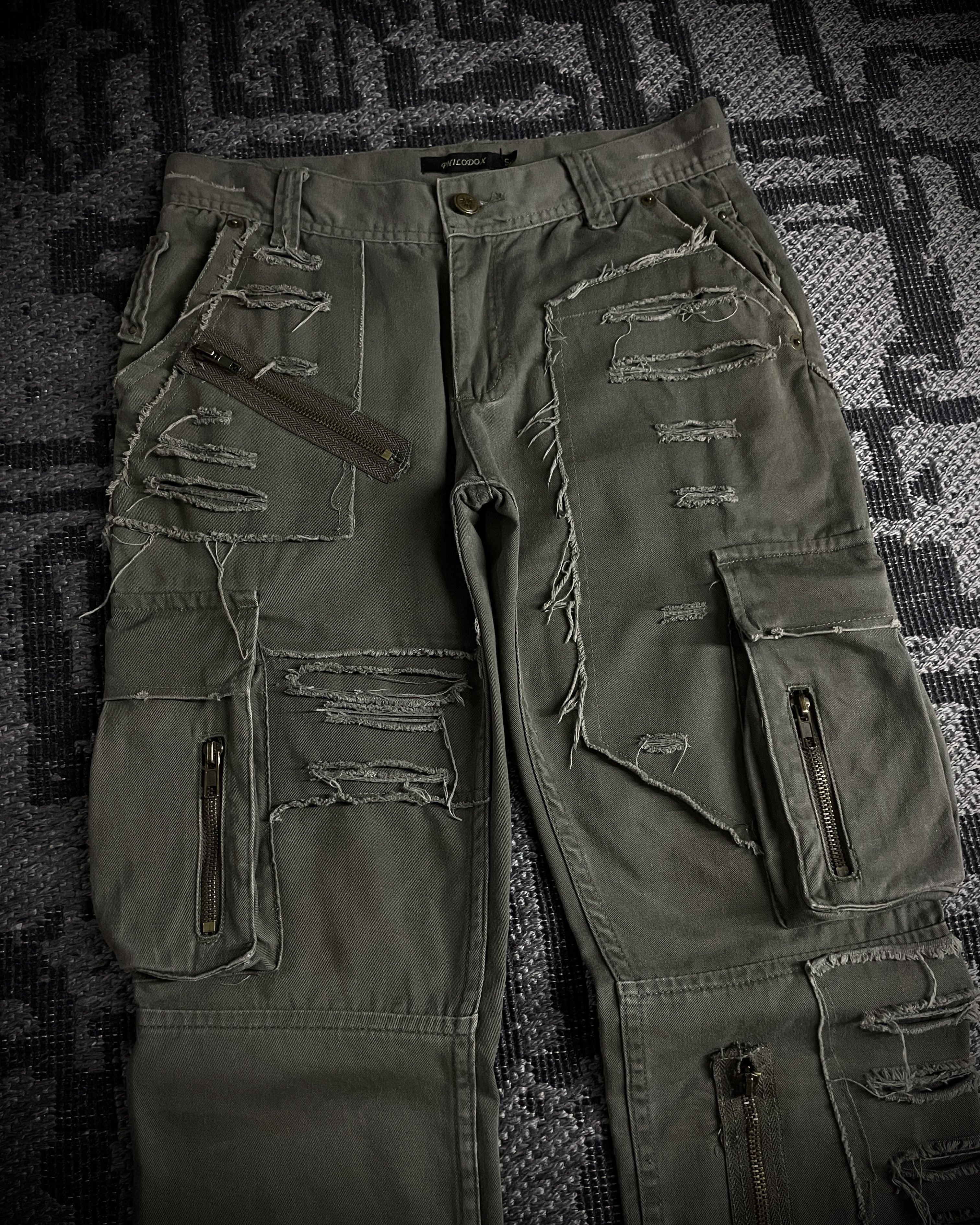 Japanese Brand Philodox Tactical Distressed Boot Cut Pants Size US 29 - 2 Thumbnail