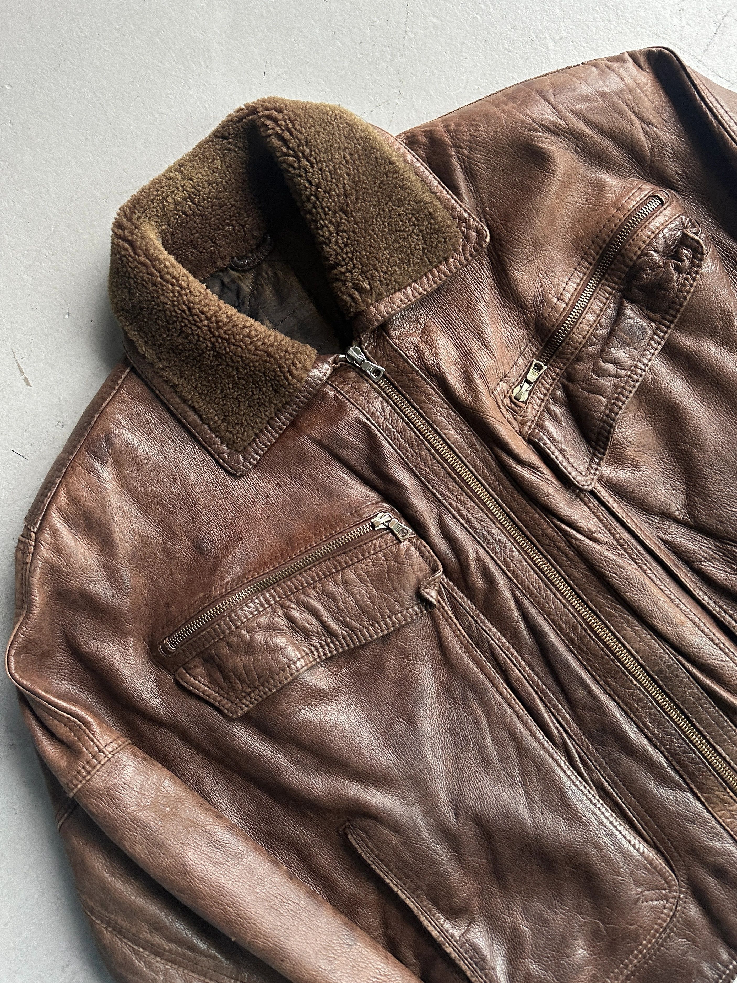 Versace VERSACE 1980s AVIATOR BOMBER JACKET WITH SHEARLING COLLAR Size US L / EU 52-54 / 3 - 2 Thumbnail