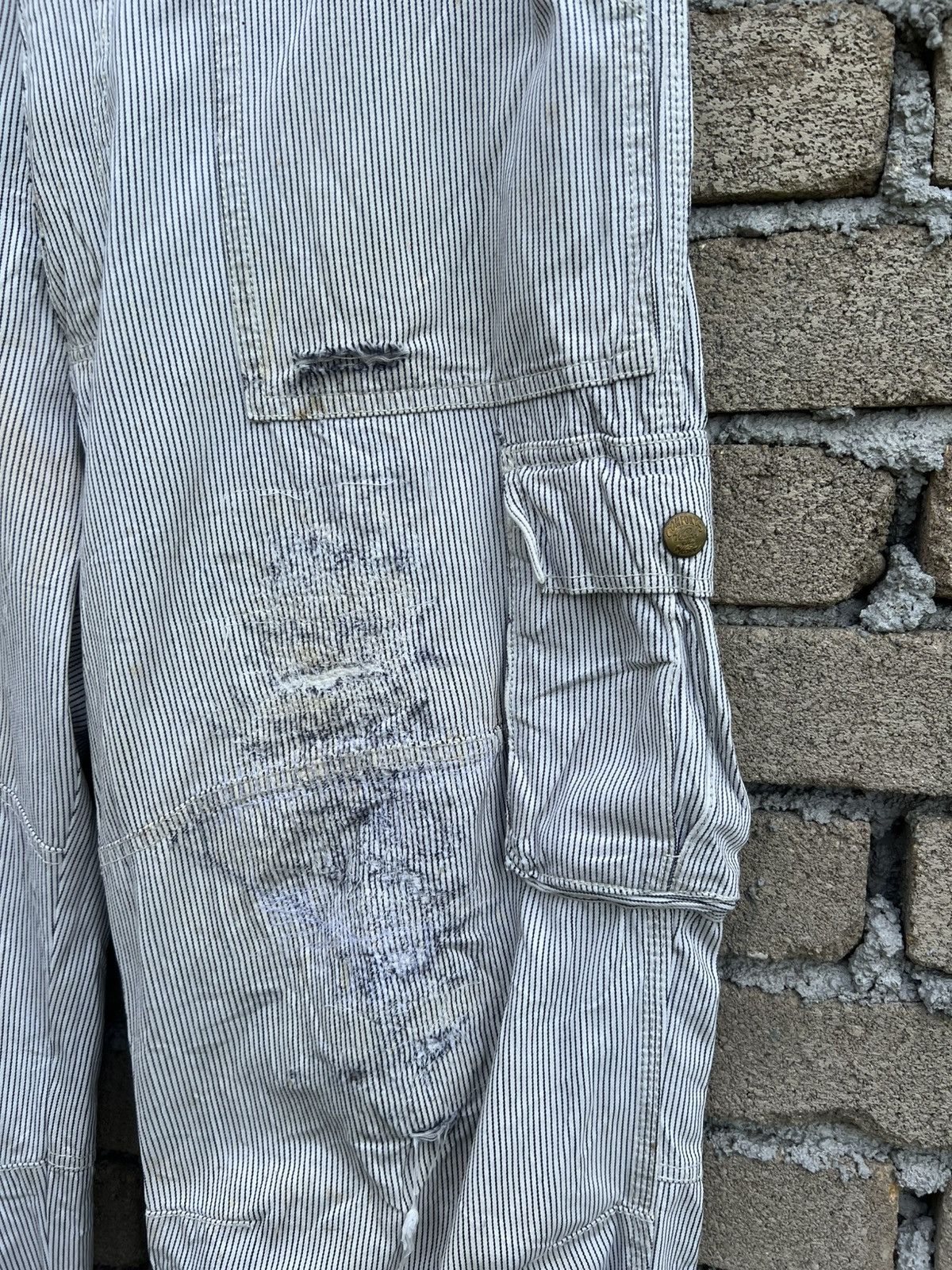 Japanese Brand Dogman Hickory Stripe Workwear Pants Waist 36" Size US 36 / EU 52 - 5 Thumbnail