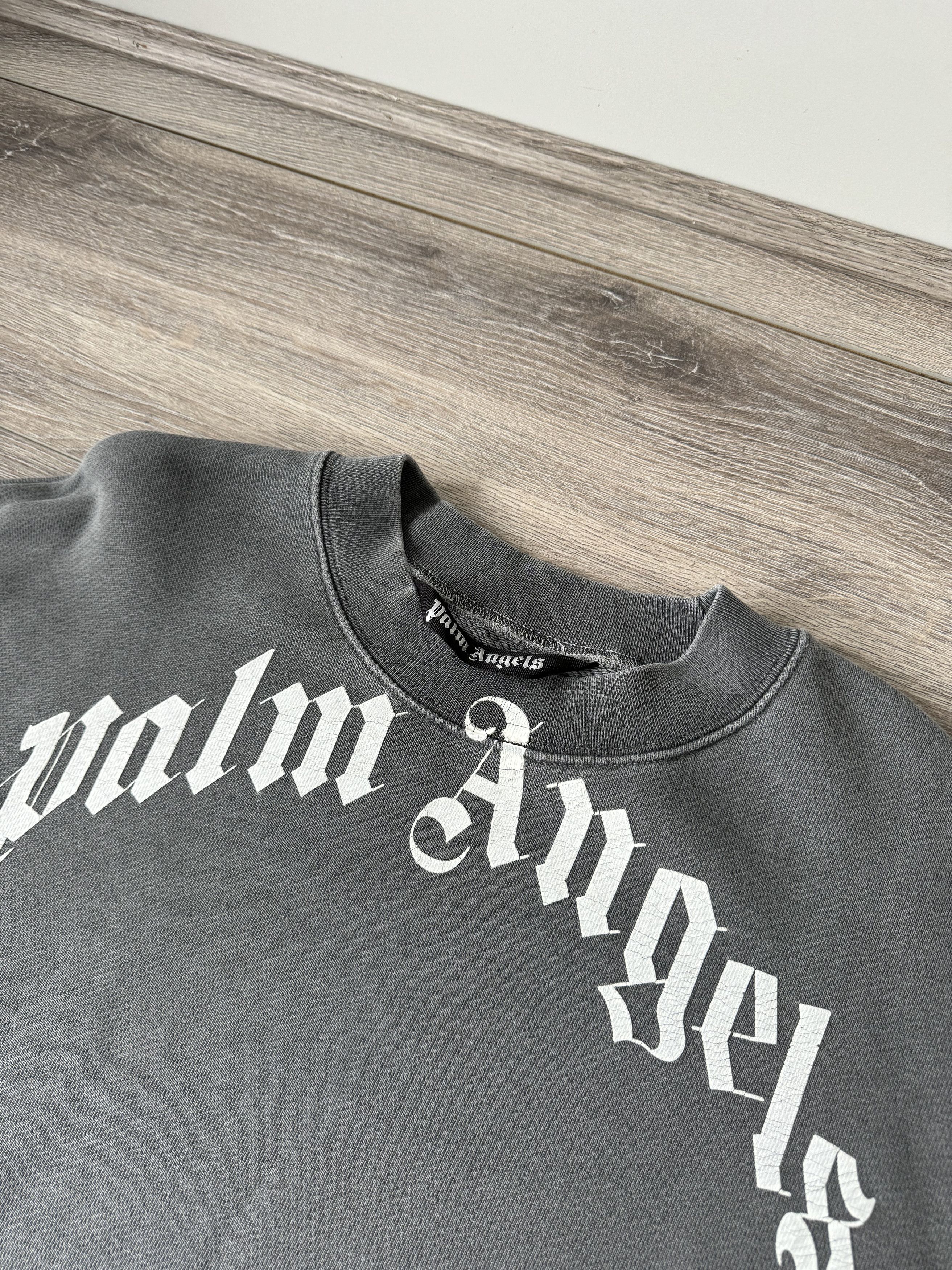 Palm Angels Palm Angels Curved Logo-Print Crewneck Size US M / EU 48-50 / 2 - 2 Thumbnail