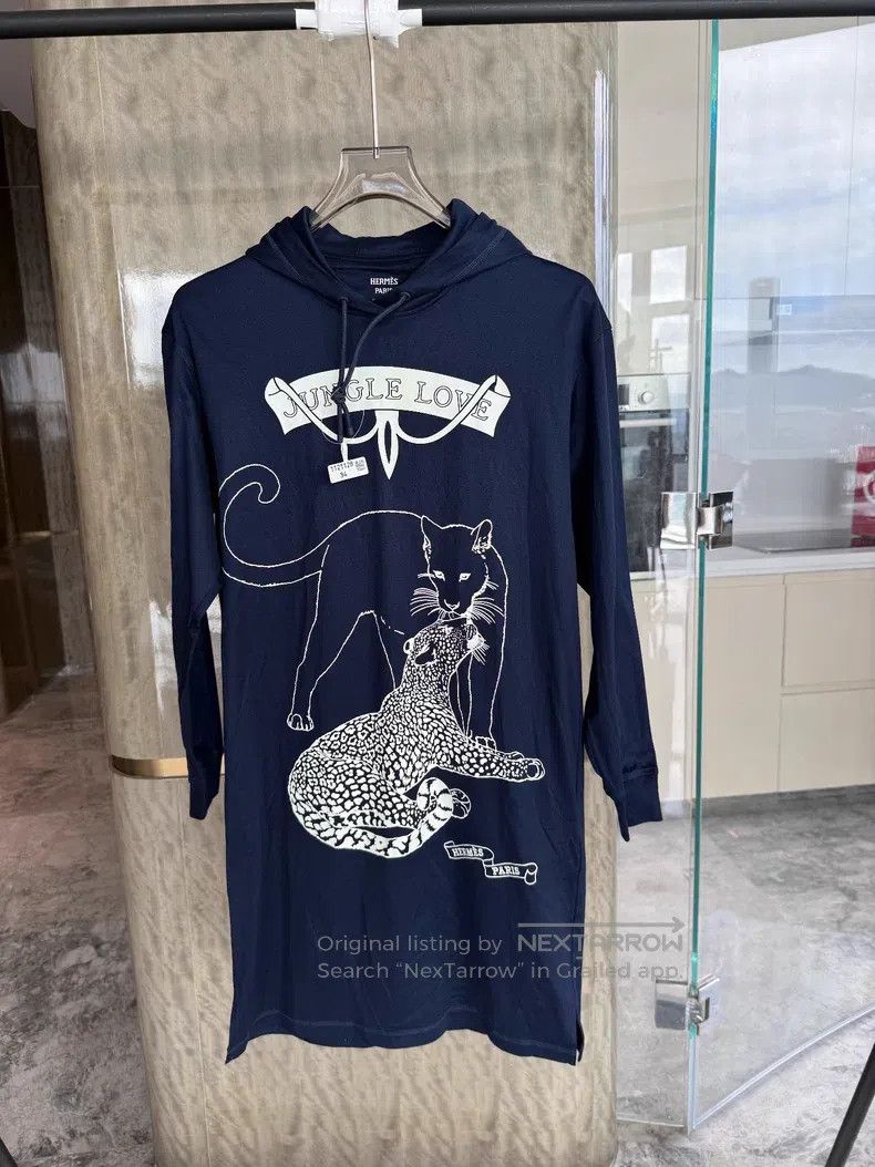 Hermes Hermes Deep Blue JUNGLE LOVE Leopard Print Cotton Sweatshi Size XXS / US 00 / IT 34 - 1 Thumbnail