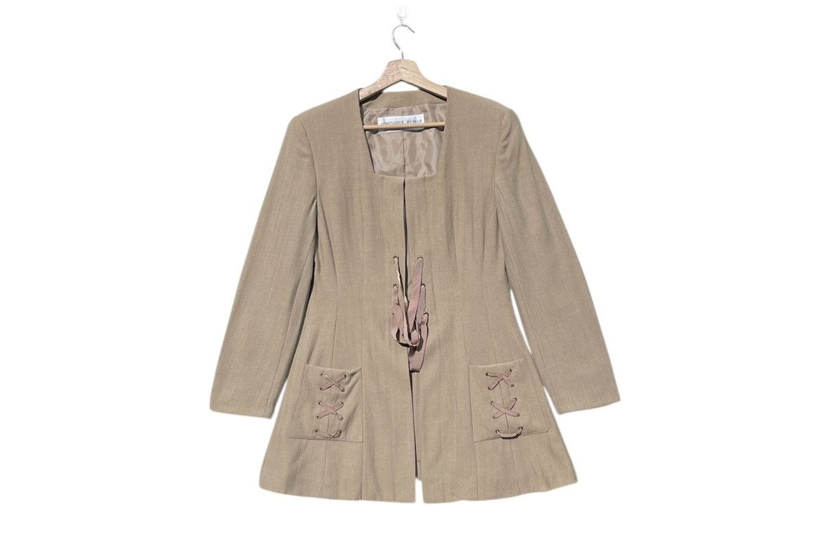 Japanese Brand RARE🔥 Dominique Dumas Paris Beige Jacket with Lace Up Detail Size M / US 6-8 / IT 42-44 - 1 Thumbnail