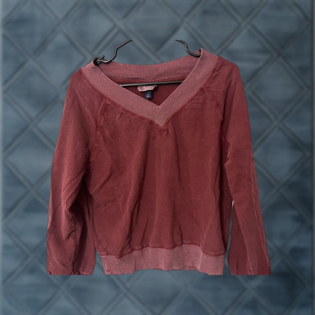 Vintage VINTAGE Universal Thread Pullover Sweater Womens Size Small Red V-Neck Long Sleeve Cotton University Size S / US 4 / IT 40 - 1 Thumbnail