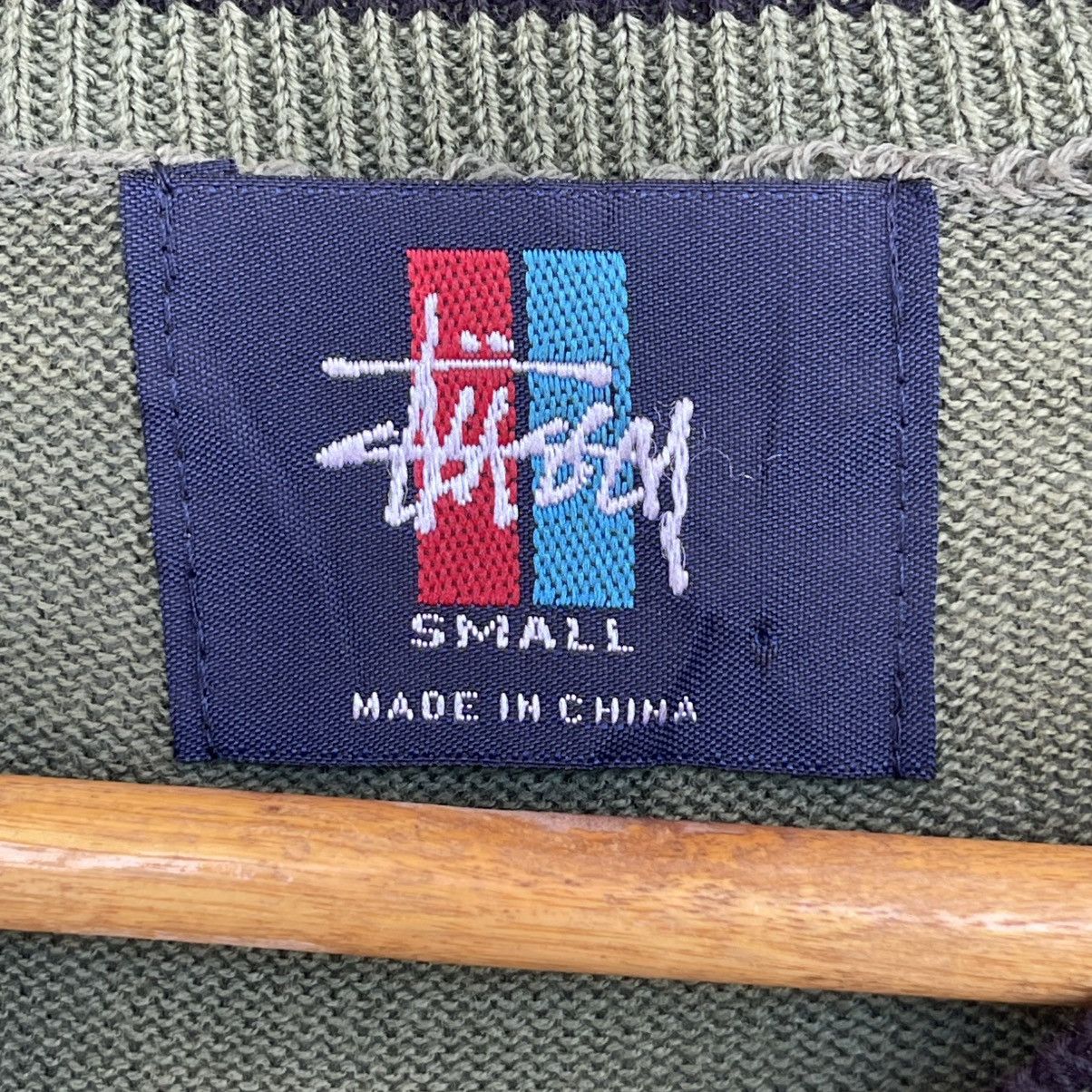 Stussy Vintage 90s Stussy Sport V-Neck Knit Sweater Forest Green Size US S / EU 44-46 / 1 - 10 Thumbnail