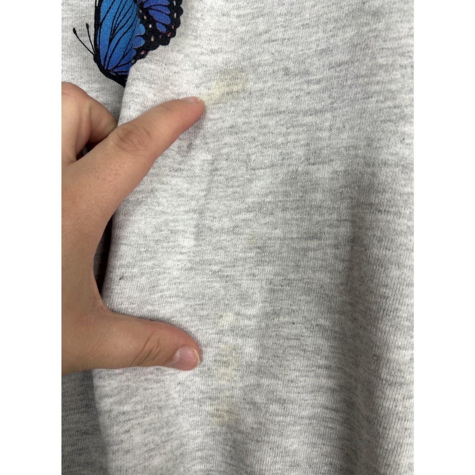 Jerzees Jerzees Womens M Gray 1/4 Zip Butterflies Pullover Sweatshirt Size M / US 6-8 / IT 42-44 - 6 Thumbnail