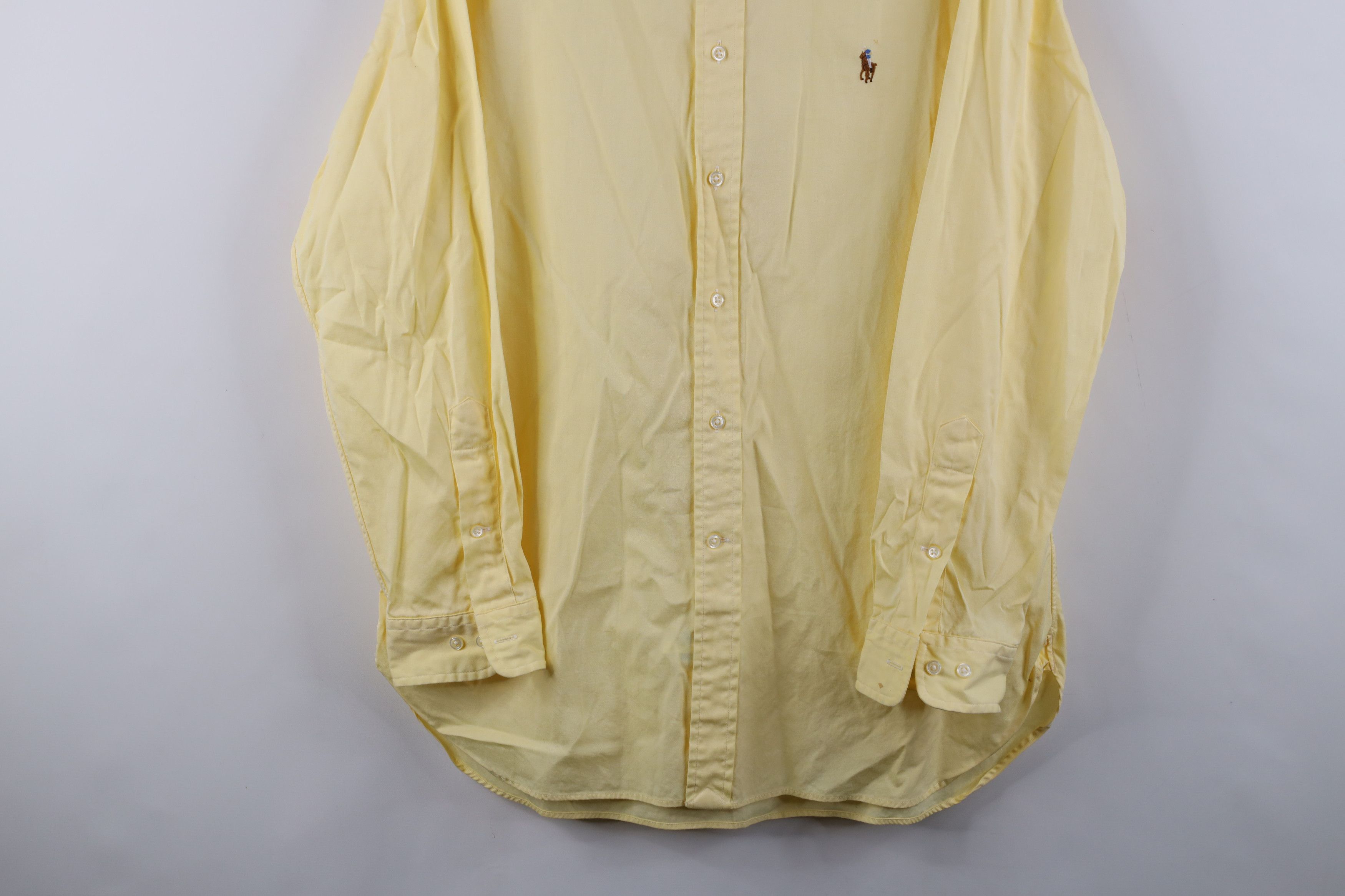 Ralph Lauren × Vintage Vintage Ralph Lauren Faded Collared Button Down Shirt Yellow Size US M / EU 48-50 / 2 - 3 Thumbnail