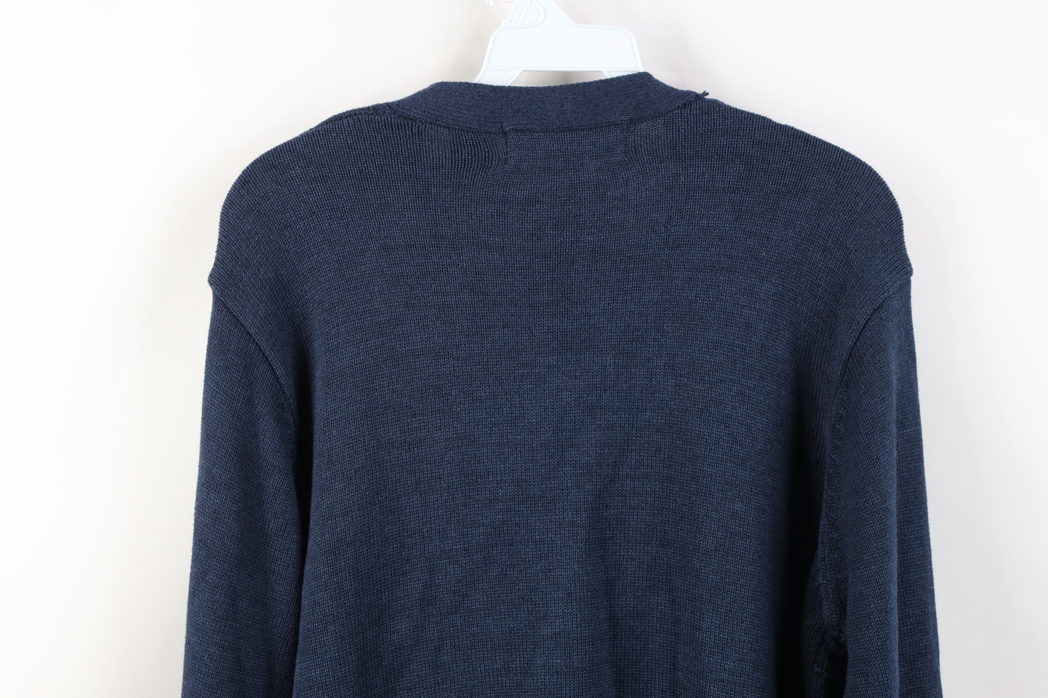 Vintage Vintage 90s Streetwear Ribbed Knit Cardigan Sweater Blue Size US M / EU 48-50 / 2 - 10 Thumbnail