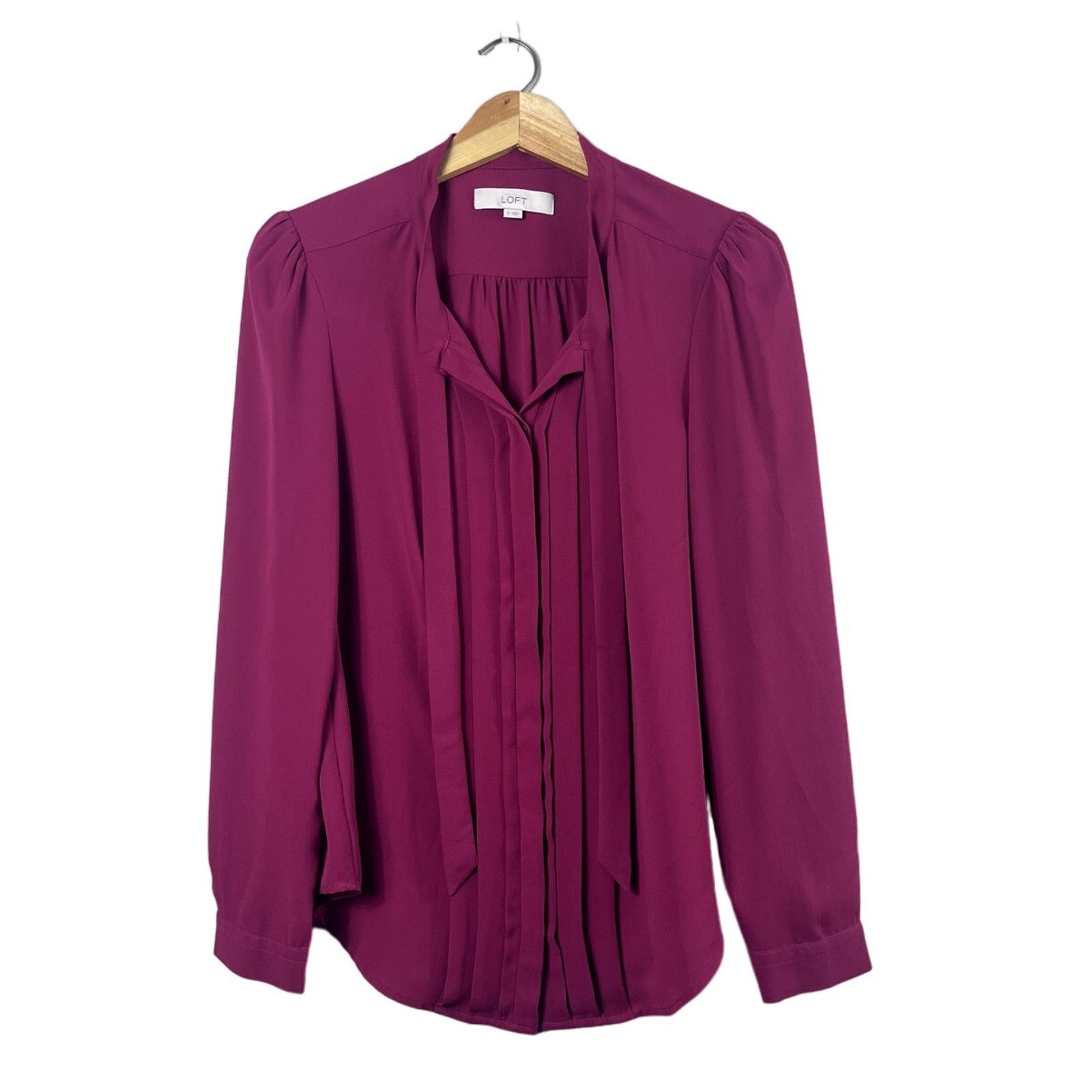 Loft Women's Fuchsia Loft Pintuck Blouse S Size S / US 4 / IT 40 - 1 Thumbnail