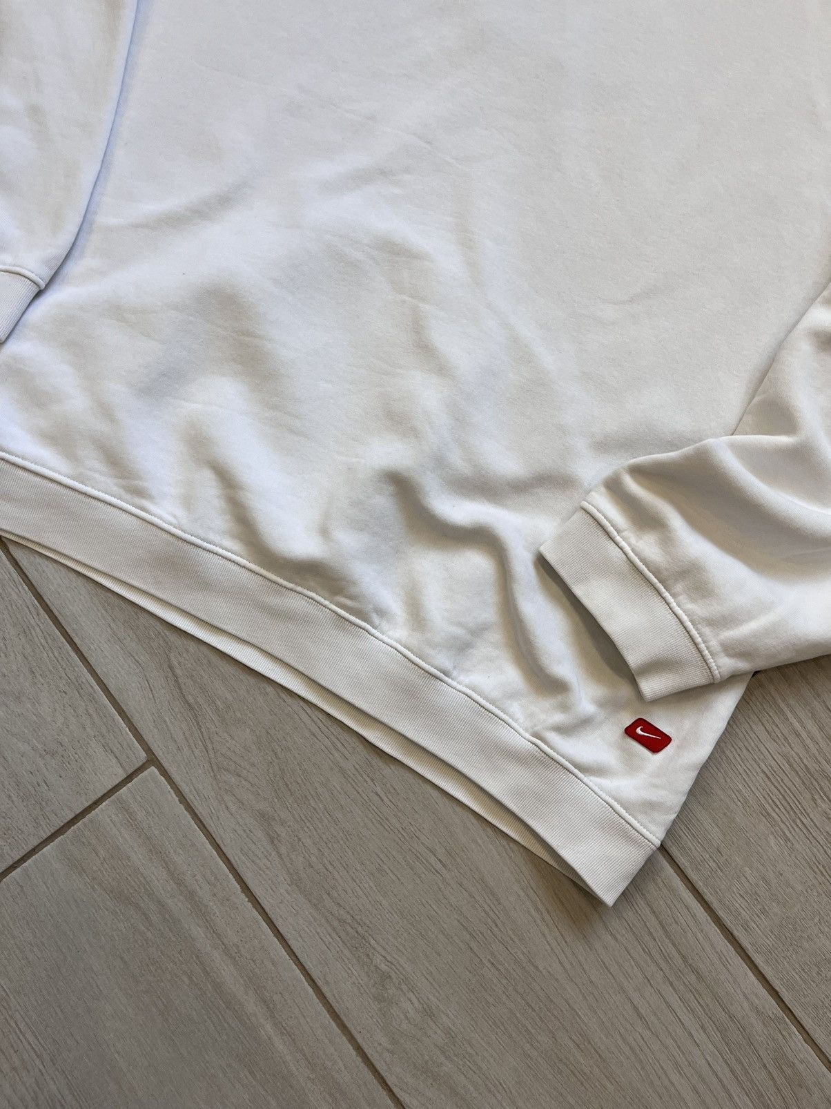 Nike × Vintage Vintage Nike hoodie white sweatshirt minimalistic Size US L / EU 52-54 / 3 - 13 Thumbnail