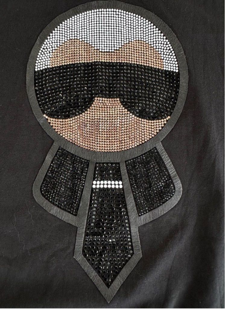 Fendi Fendi Karl Loves Fendi Black Tee -Rhinestone Made in Italy Size US M / EU 48-50 / 2 - 2 Thumbnail