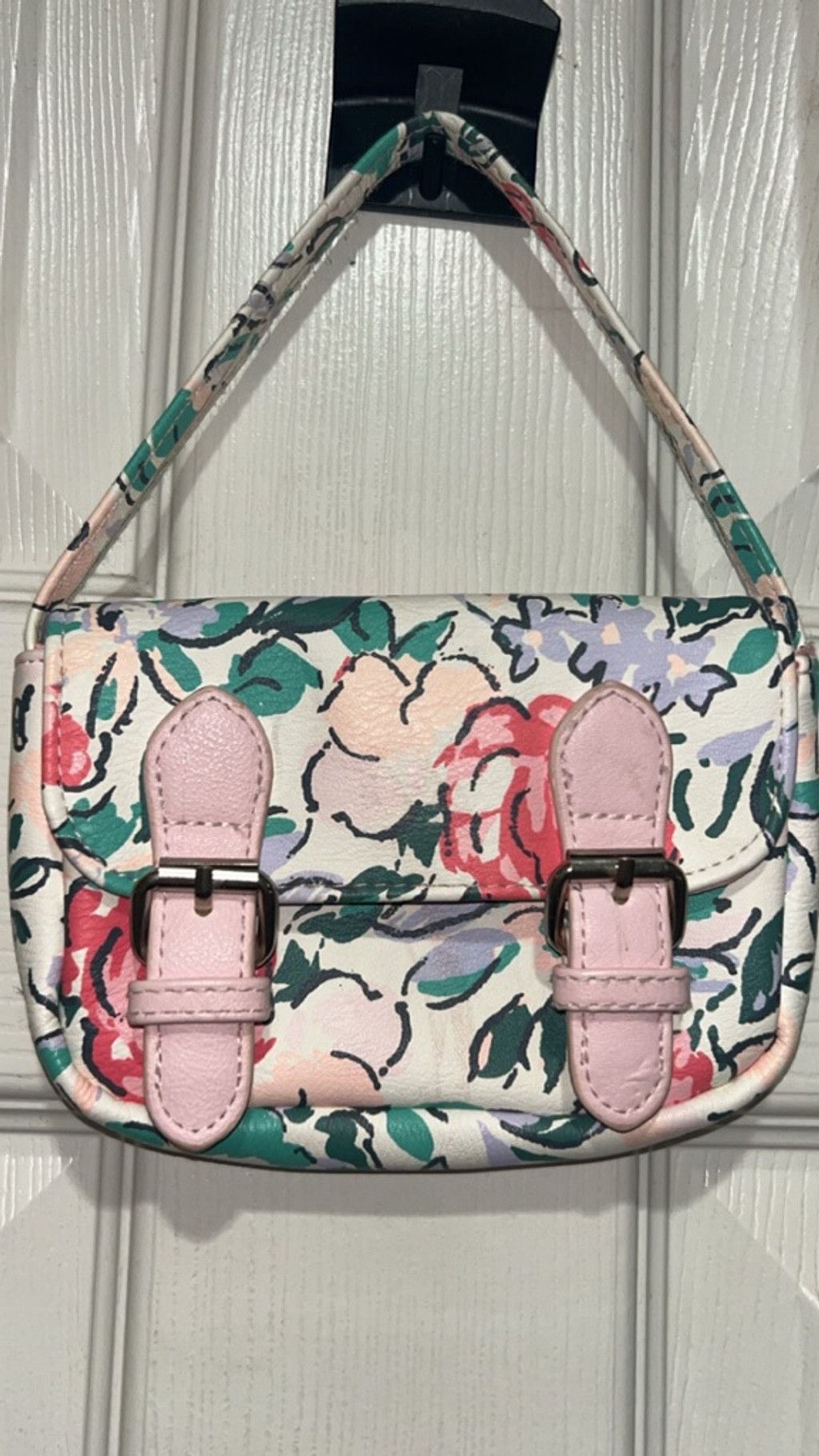 The Unbranded Brand kids Unbranded Floral Shoulder Bag One Size White Pink Size ONE SIZE - 1 Thumbnail