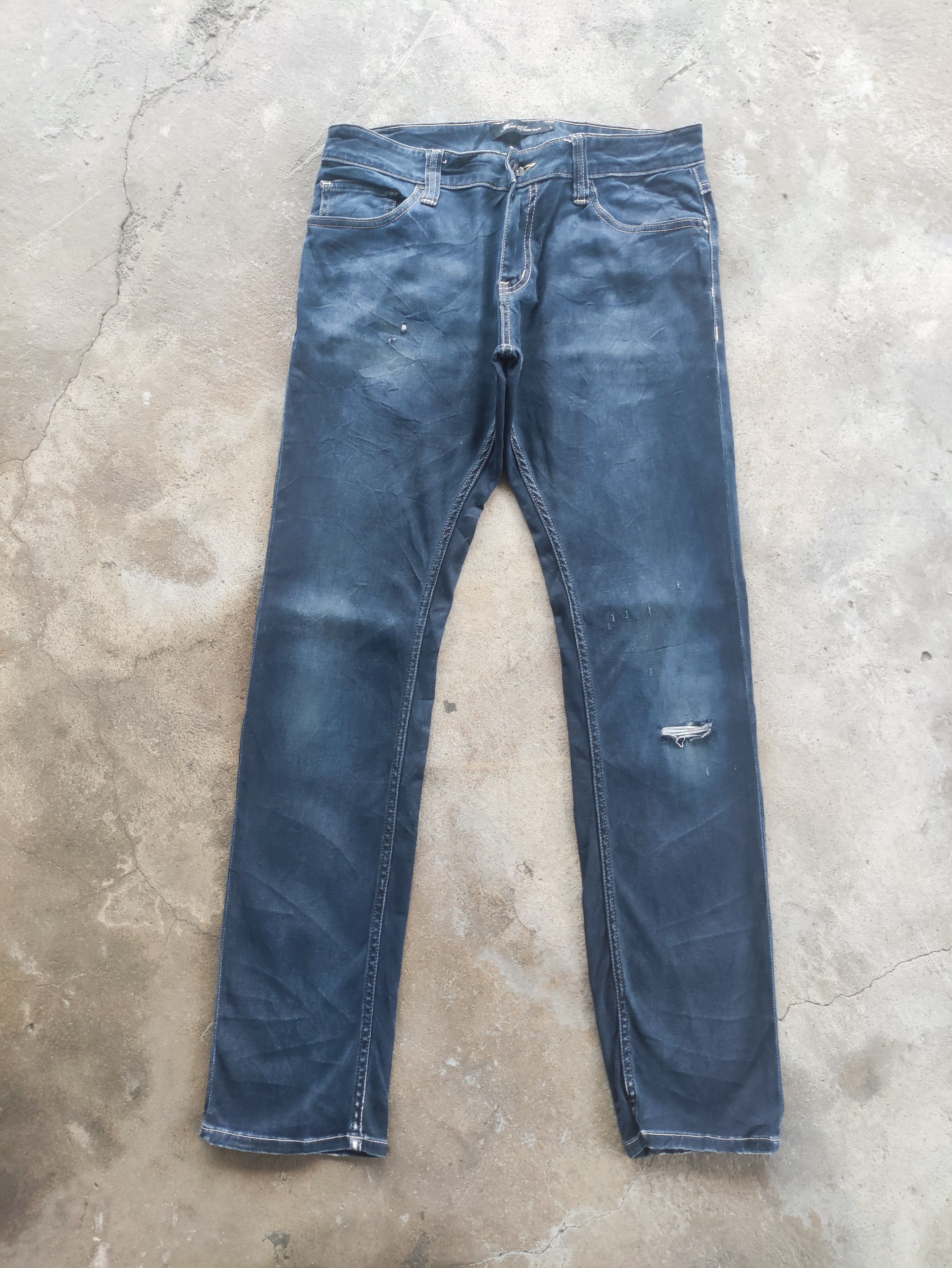 Japanese Brand Vintage Japanese Brand Straight Cut Ripped Pants Size US 34 / EU 50 - 1 Thumbnail