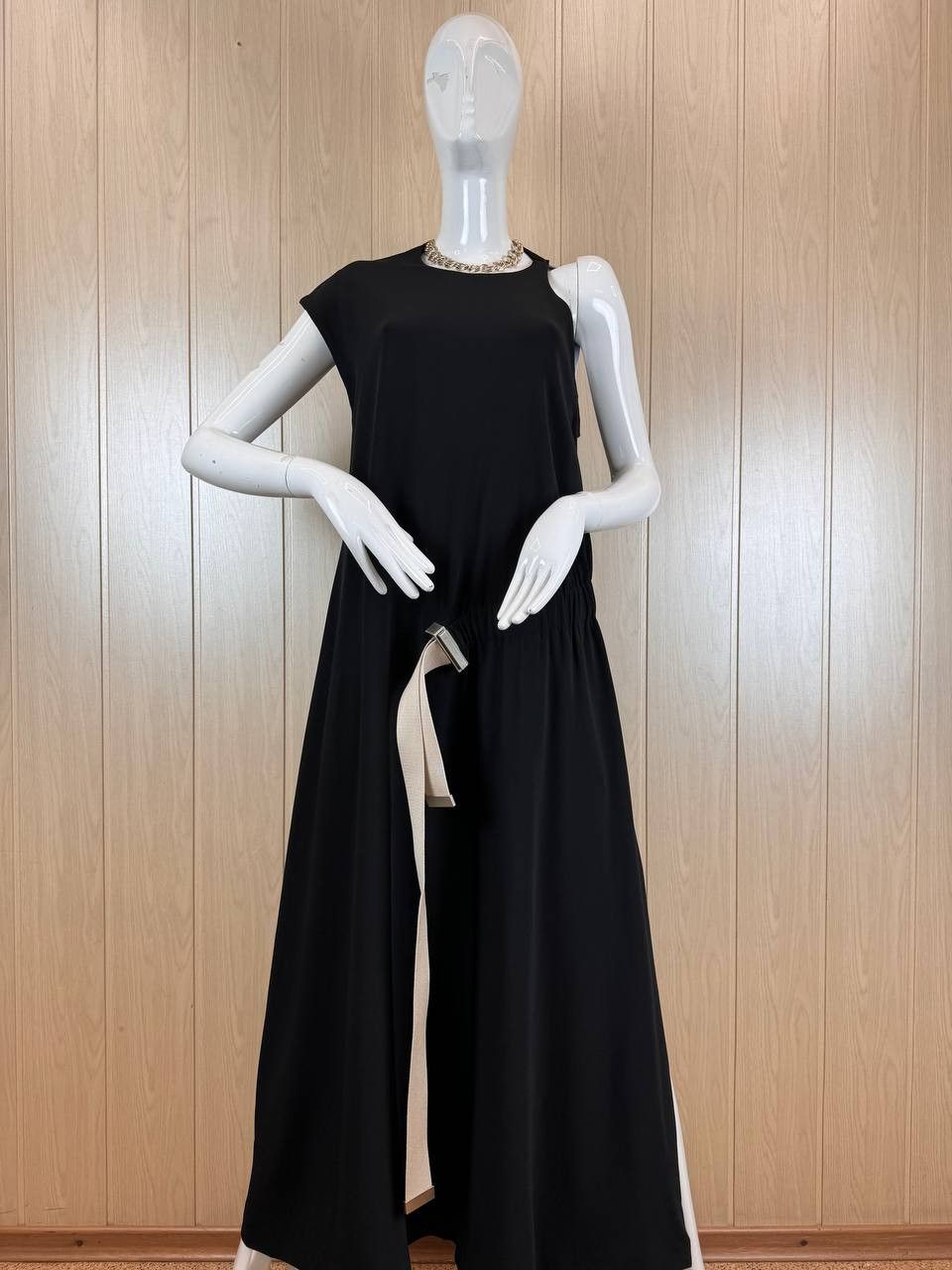 Acne Studios Acne Studios Asymmetric Black Maxi Dress Belted - Size 38 Size S / US 4 / IT 40 - 10 Thumbnail
