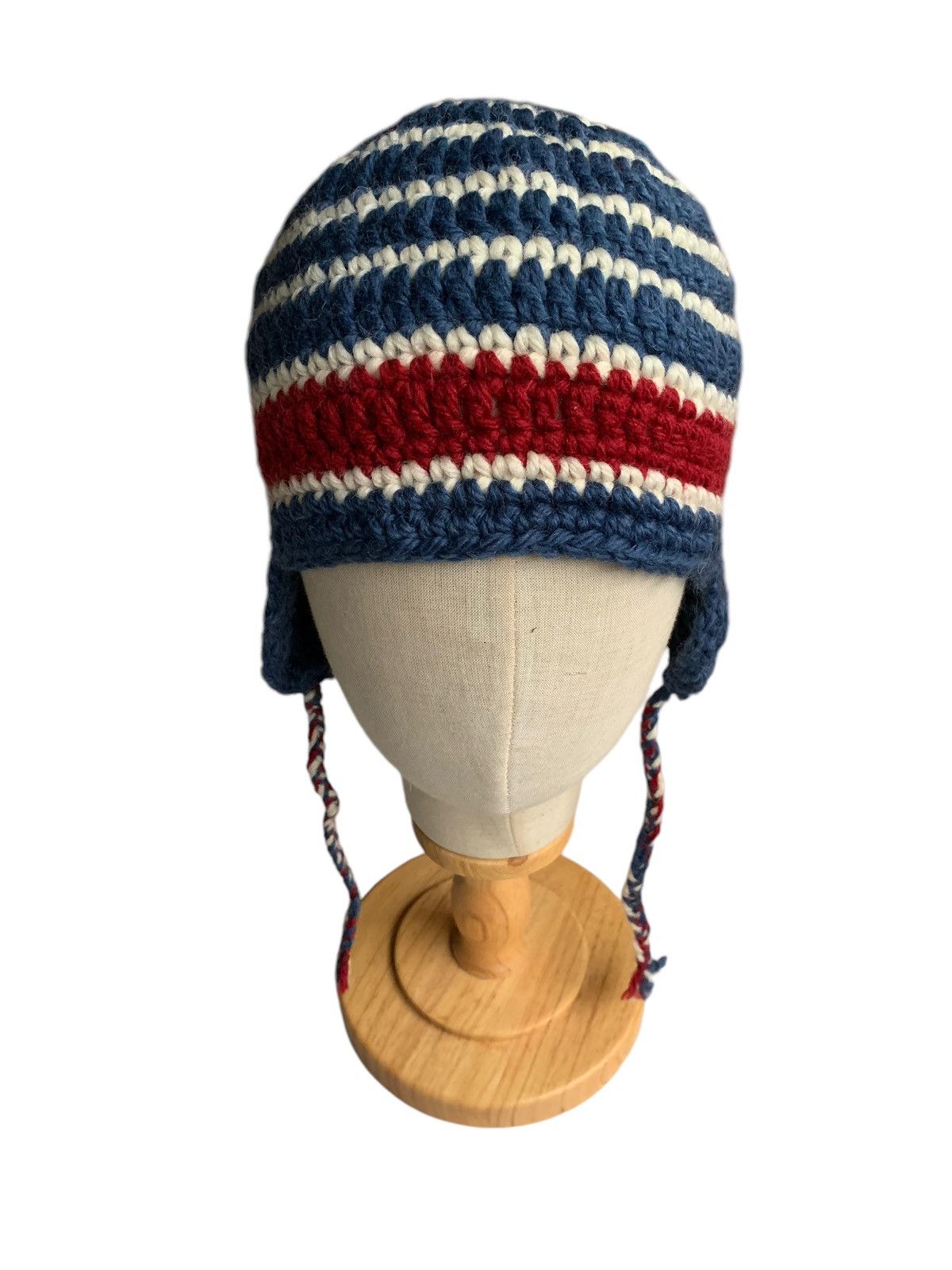 Japanese Brand × Kapital × Vintage Knitted crochet Earflap Rare Design Beanie Hats Size ONE SIZE - 3 Thumbnail