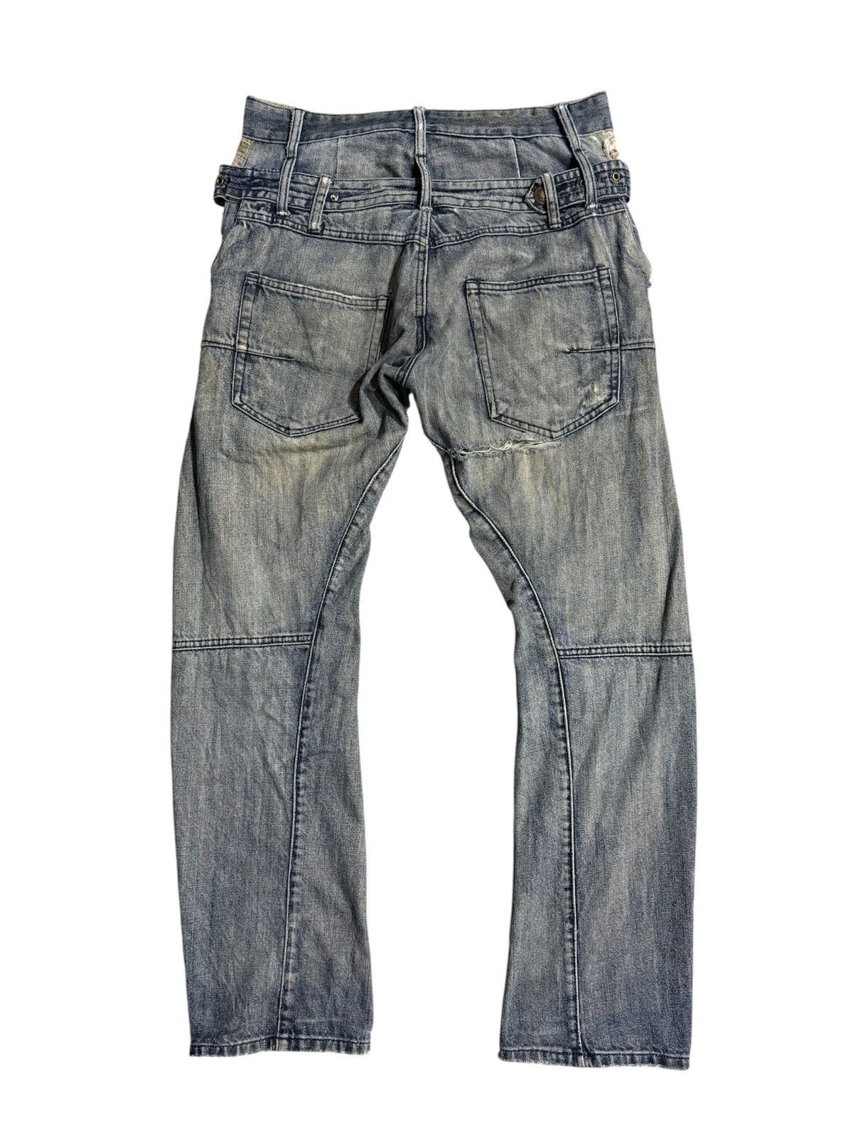 Hysteric Glamour BREATHMINT DOUBLE WAIST TWIST LEGS DISTRESSED JEANS Size US 42 / EU 58 - 2 Thumbnail